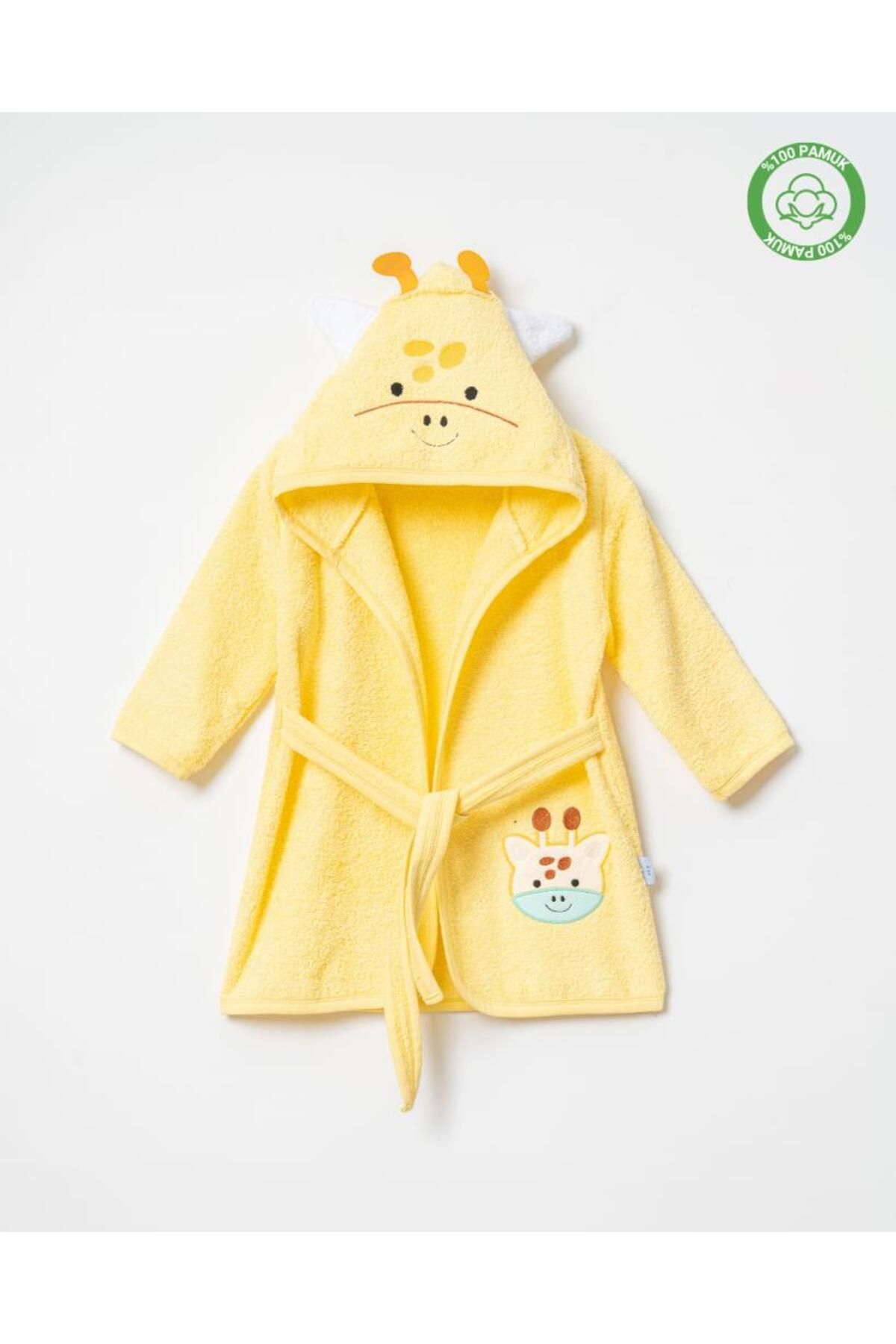 ankibaby Zürafalı Bornoz Sarı