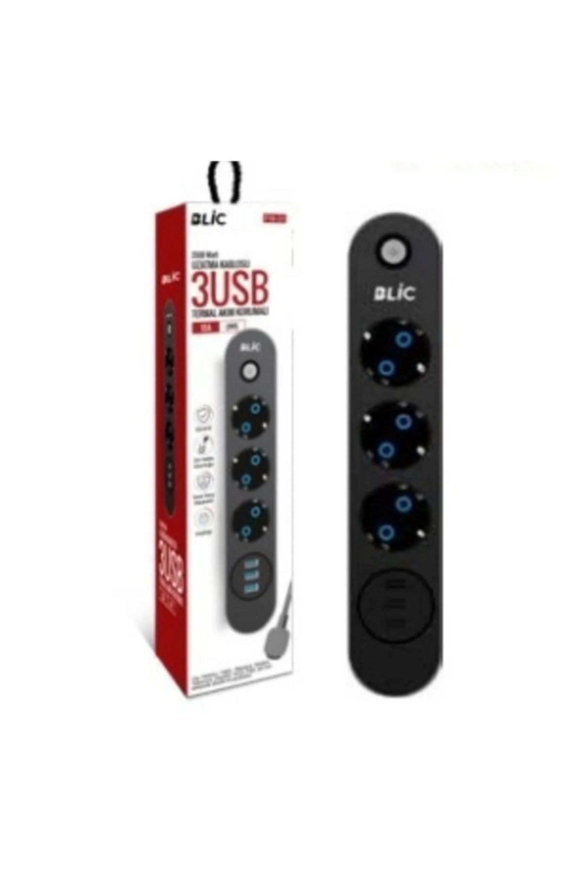 Hietech Termal Akım Korumalı 3 Priz Rose Teknoloji 3 Usb/ 3 Priz Girişli Ftr-01