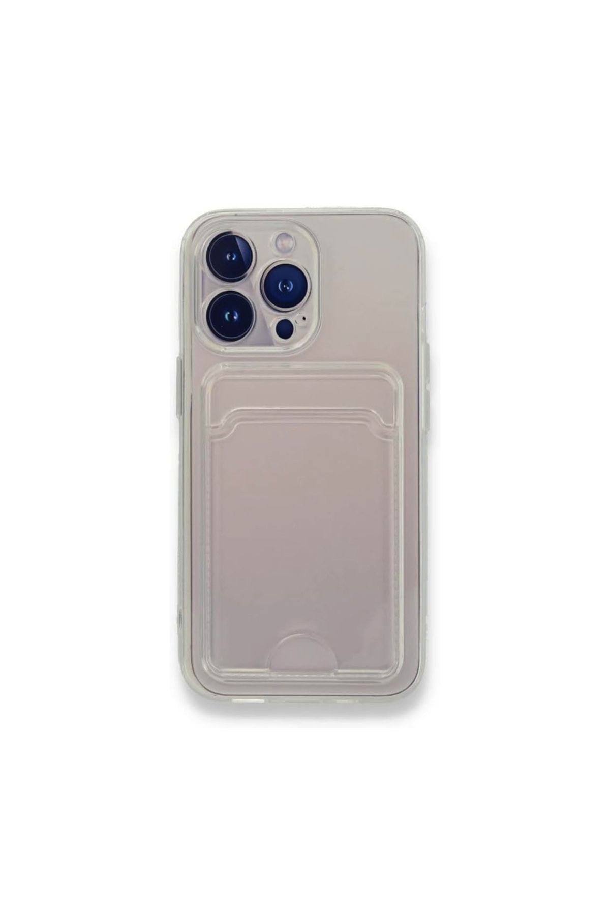 FIRO iPhone 15 Pro Kılıf Cardy Şeffaf Kartlık Cepli Kapak