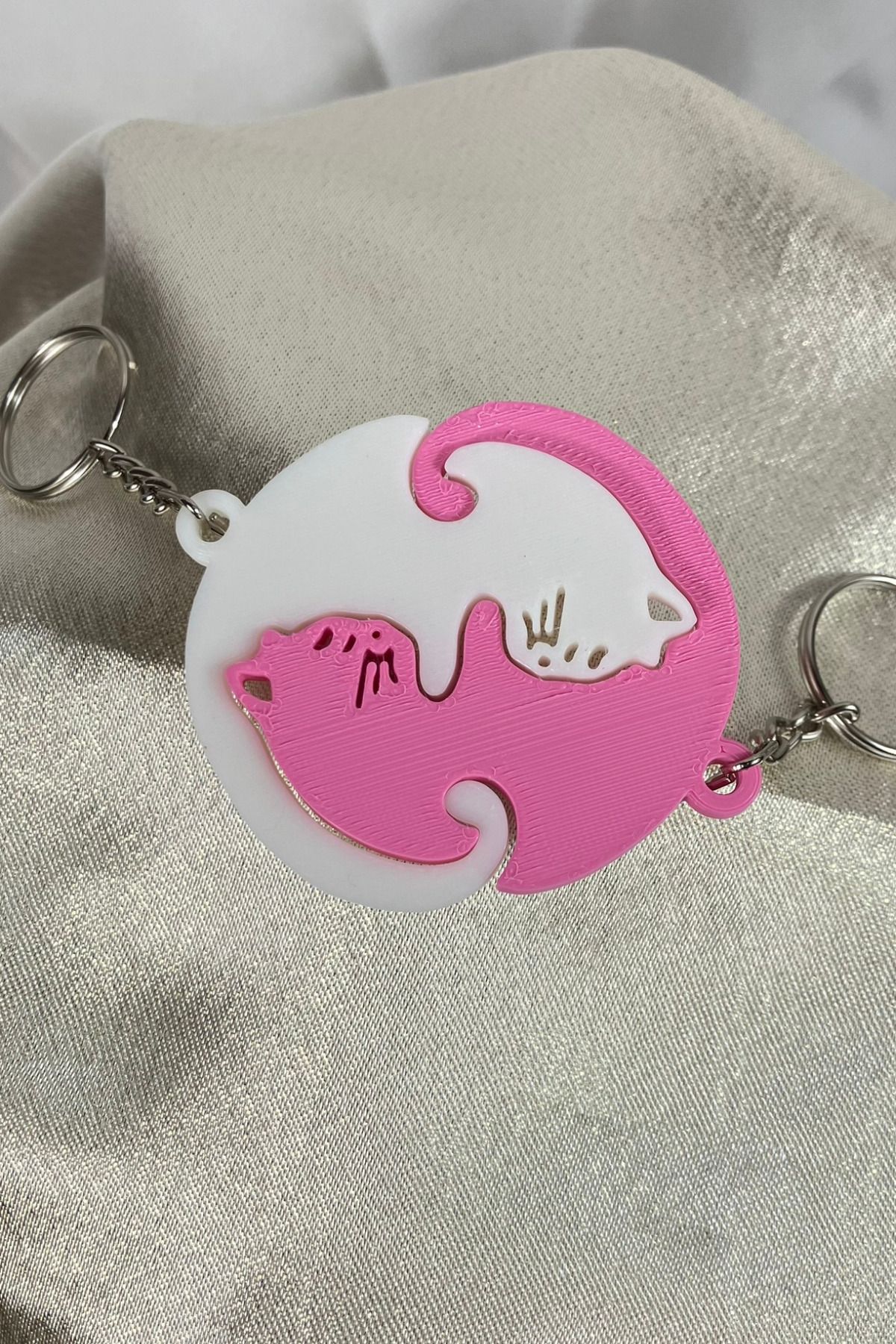 Mazel Design Kedi Figürlü Birleşen Anahtarlık 2'li Anahtarlık