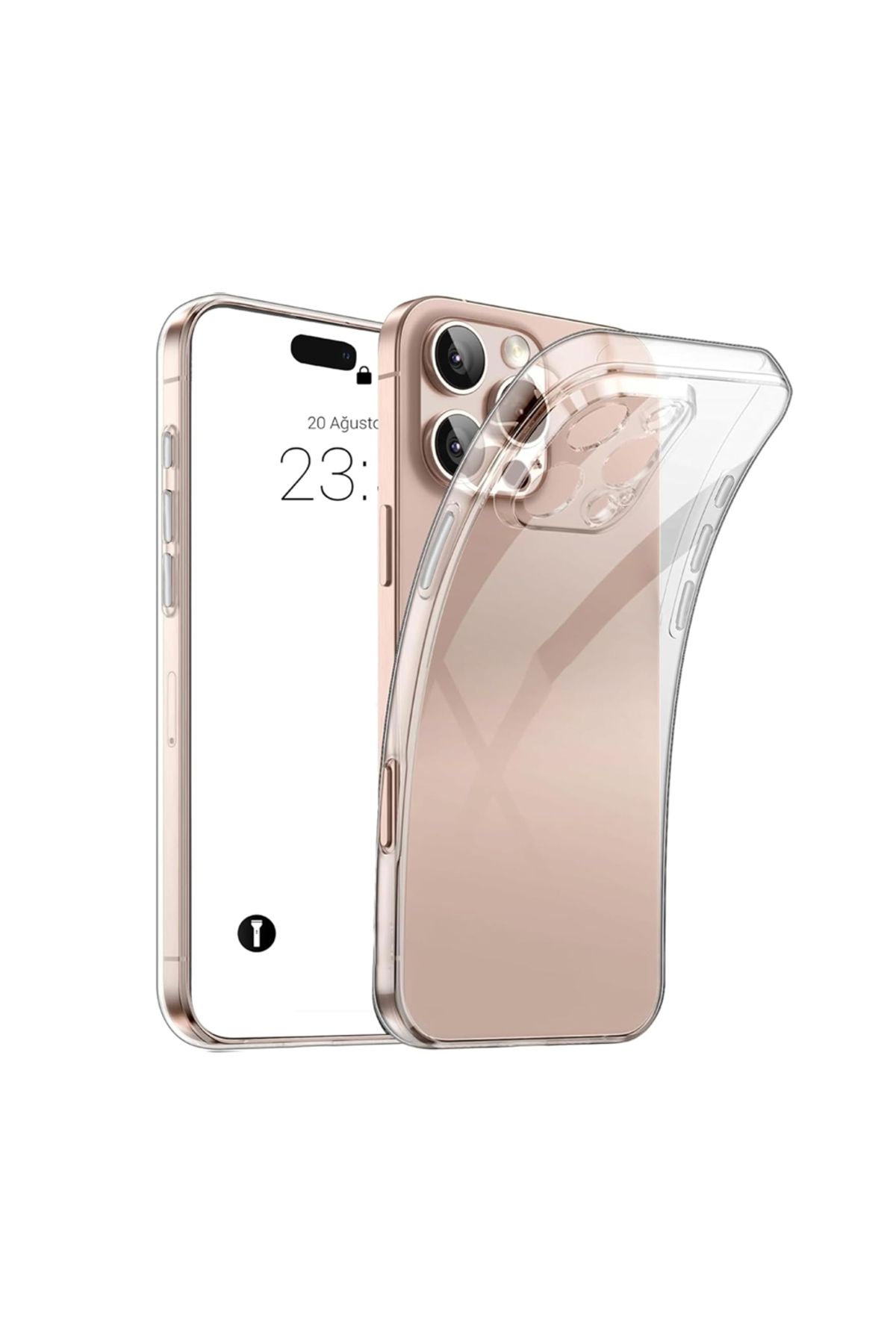 FIRO iPhone 16 Pro Kılıf Metal Tuşlu Kamera Korumalı Silikon Şeffaf Arka Kapak
