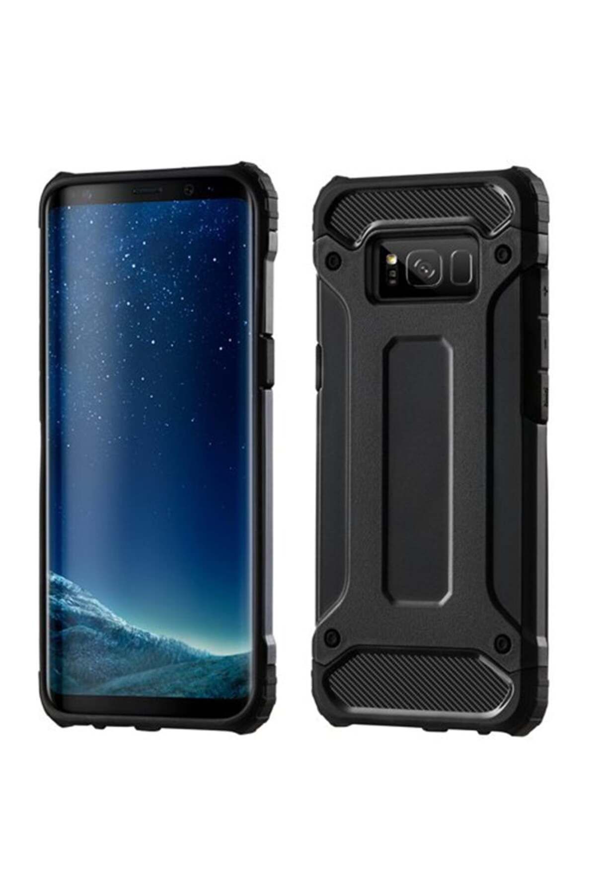 SKYDDAR INNOVATION-Carcasă pentru Samsung Galaxy S8 Plus, Hybrid Armor, Margini cauciucate, Rezistentă la șocuri, set autocolante, Negru 1