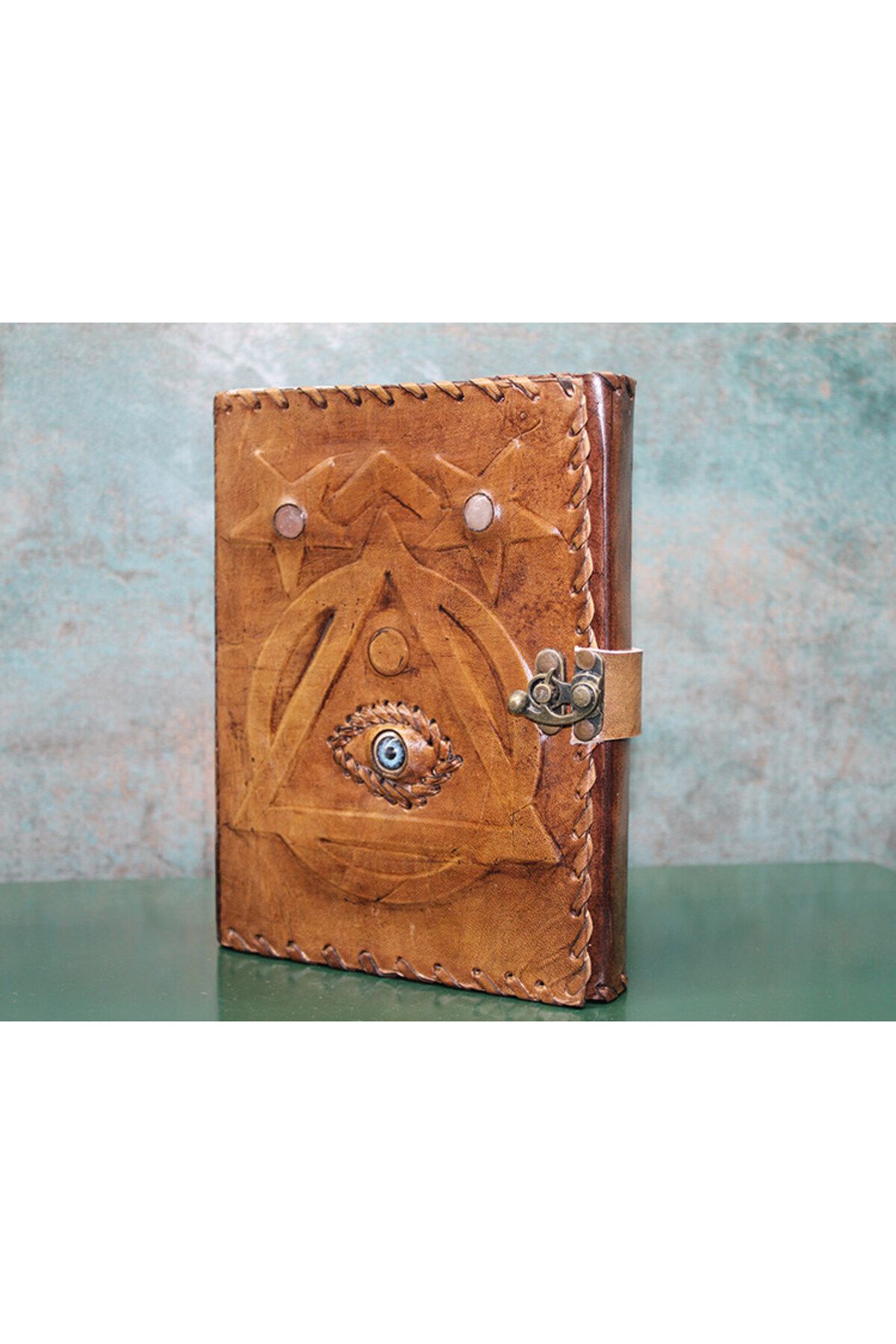 Linarx Taşlı Deri Defter Model 4