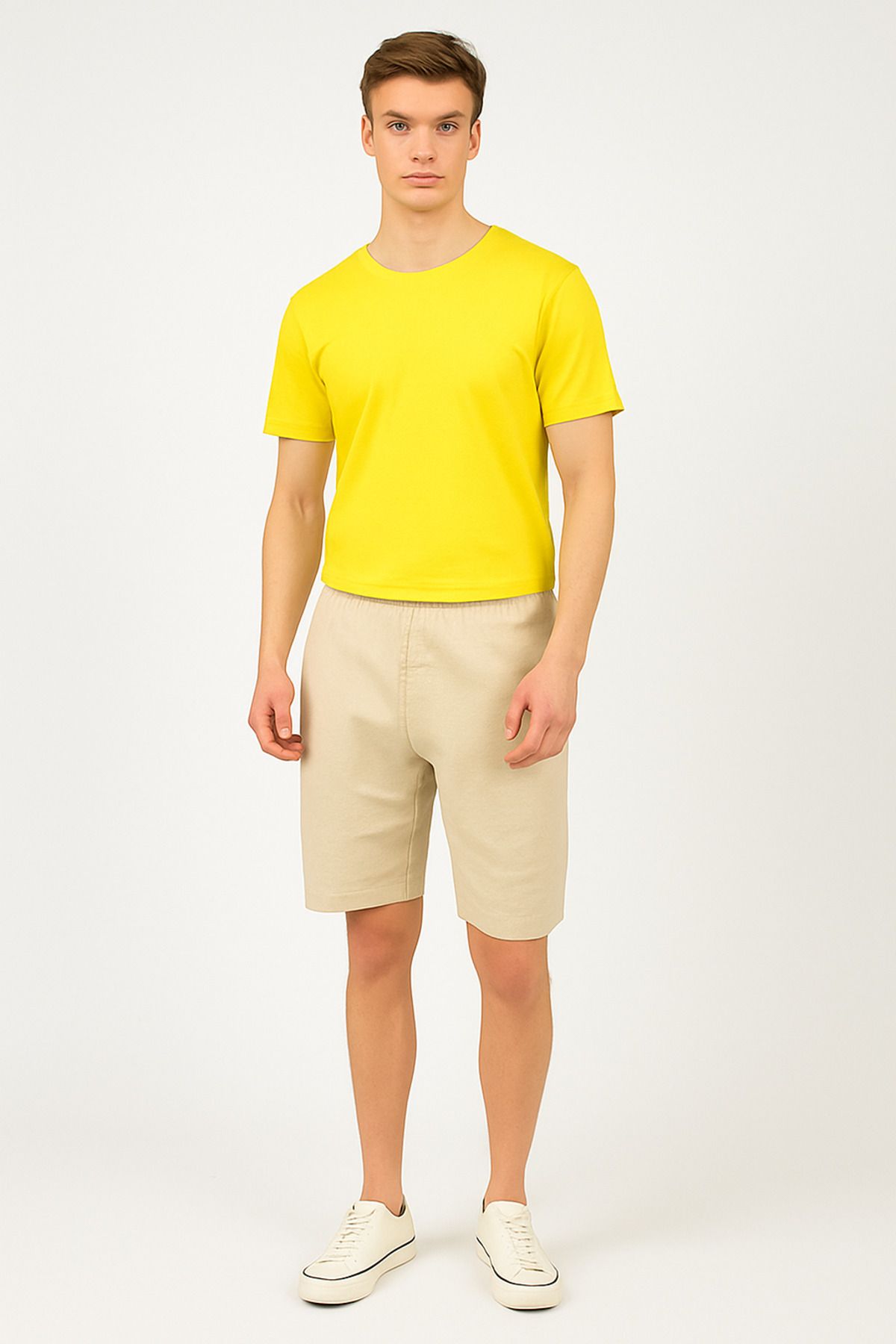 nacar çarşı Erkek Düz T-Shirt – Orta Kumaş, Comfort Fit, Günlük Giyime Uygun