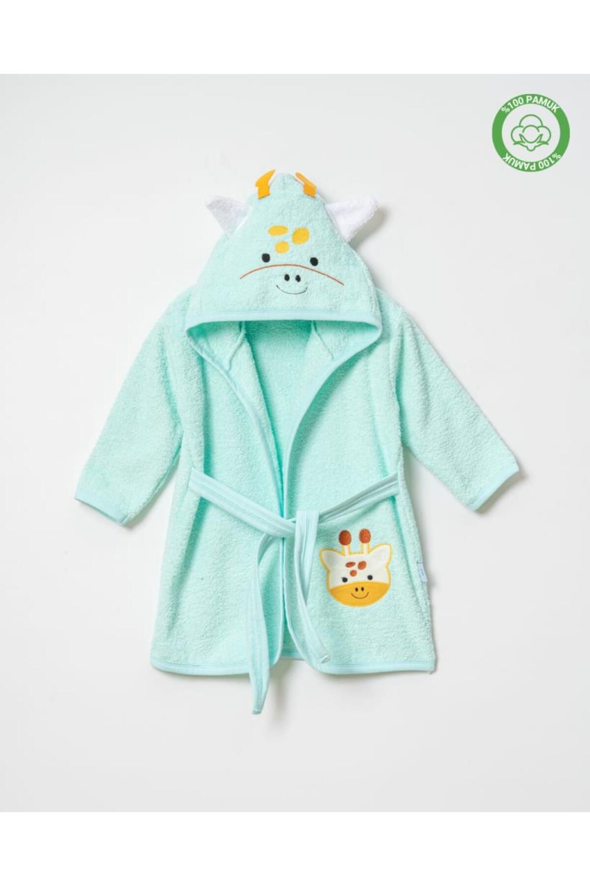 ankibaby Zürafalı Bornoz Mint