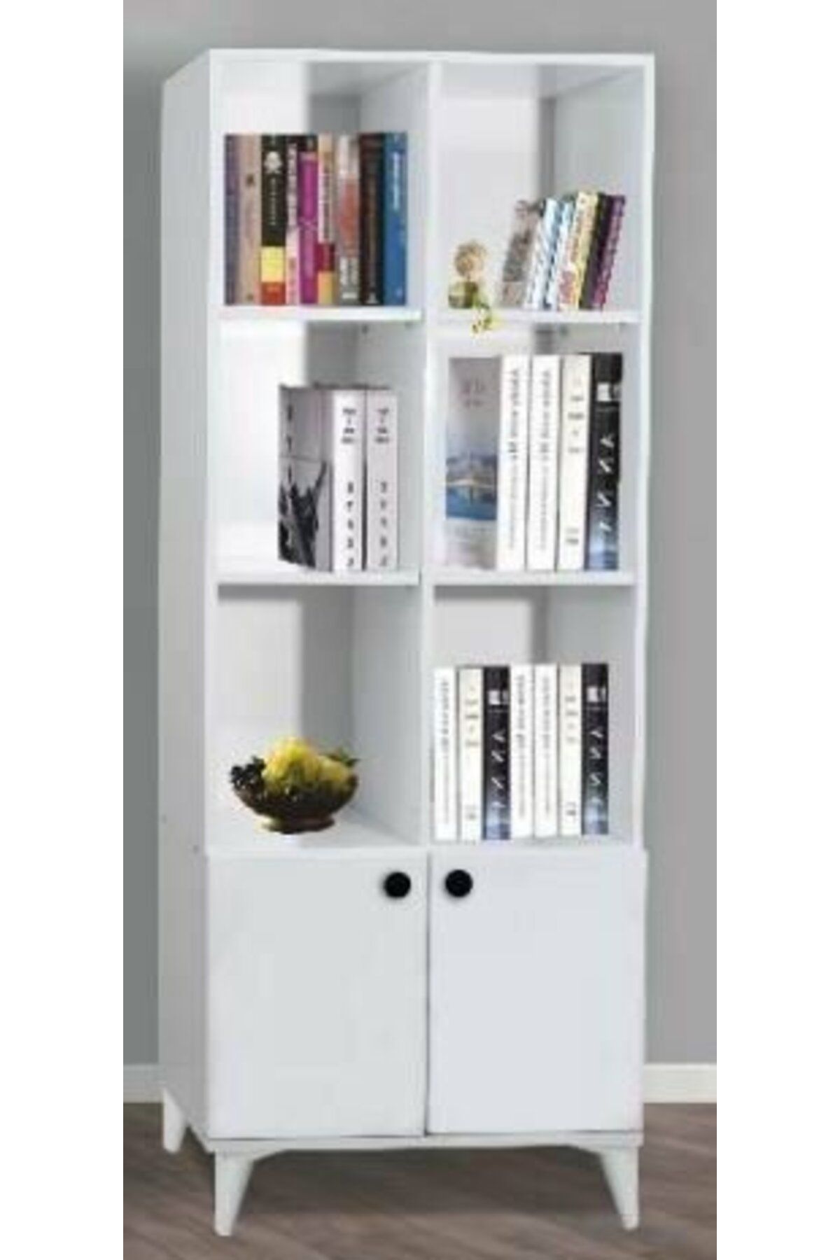 Yuvaset Home 2 Kapılı Beyaz Kitaplık