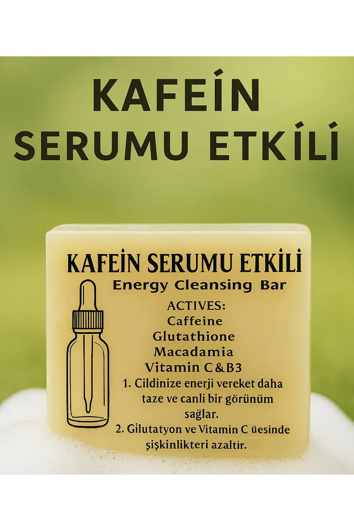 EQMQ STORE KOZMETİK KAFEİN SERUMU ETKİLİ ŞİŞKİNLİK AZALTICI YÜZ TEMİZLEME SABUNU