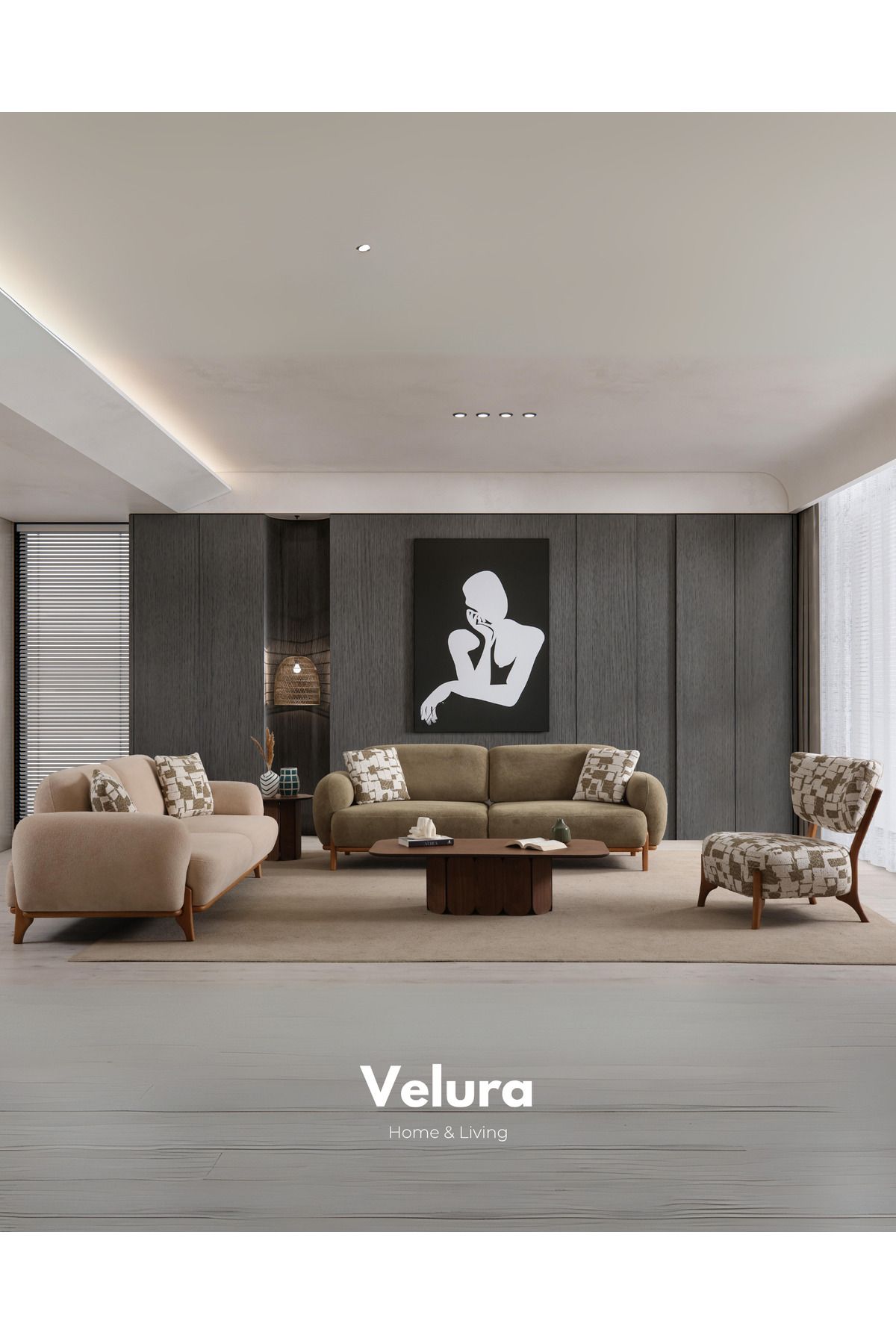 Velura Home & Living Vezir Koltuk Takımı & Oturma Grubu (3+3+1)