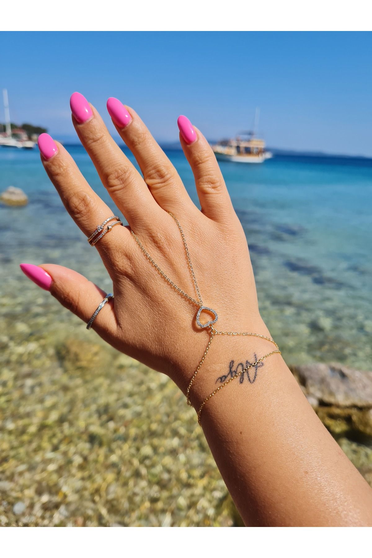 XUPING JEWELRY 14K Altın Rengi Kalp Şahmeran