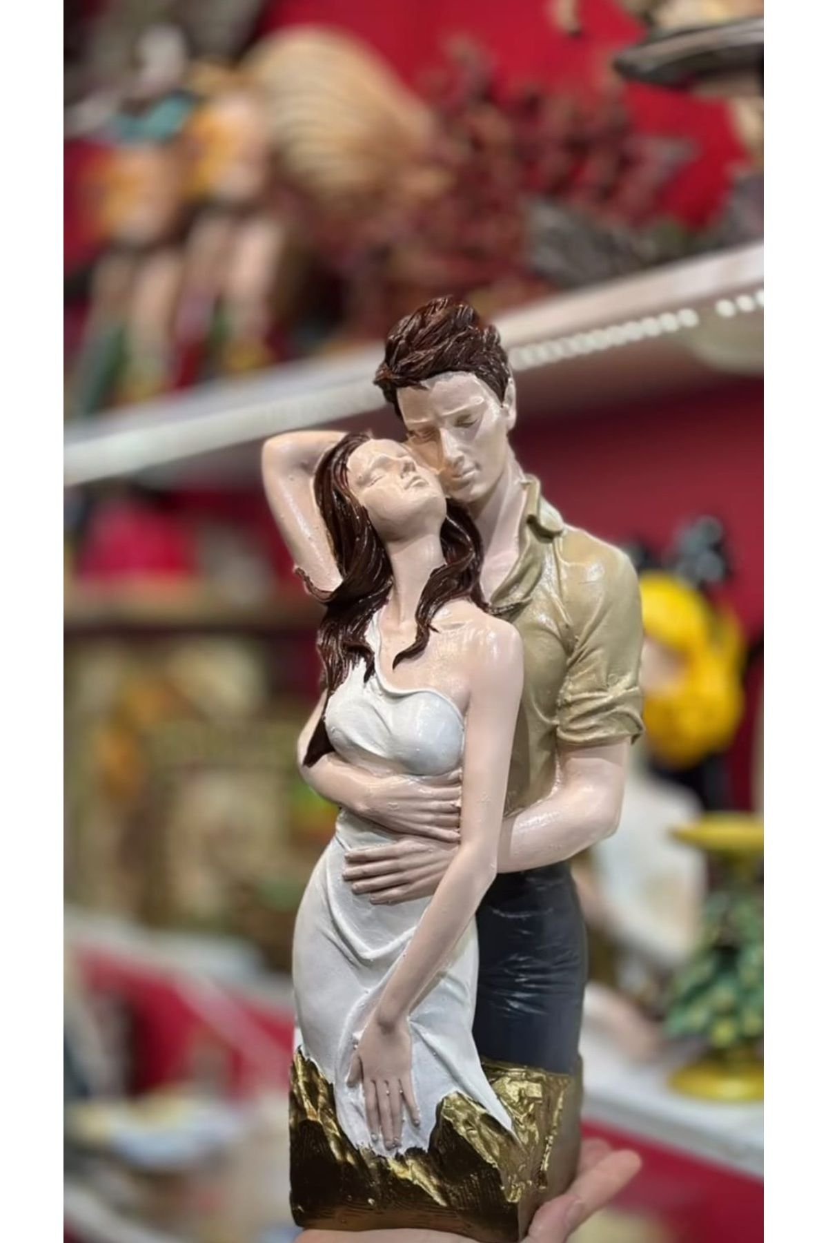 Yaratıcı sanatlar atölyesi Büyük Boy Sarılan Kadın Erkek Romantik Çift Biblosu 40 CM