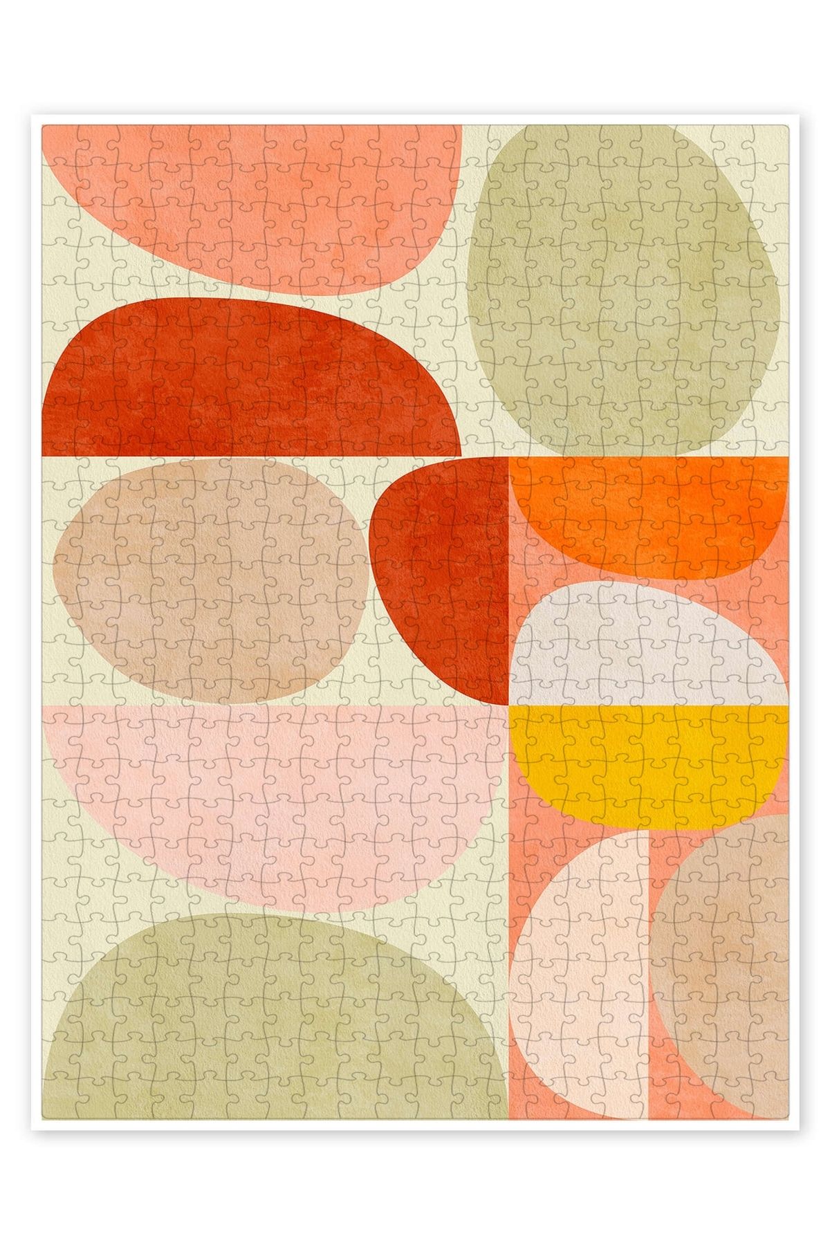 Jeronkarji Pastel Geometri 500 Parça Puzzle Yapboz Bohem Soyut Sanat Temalı