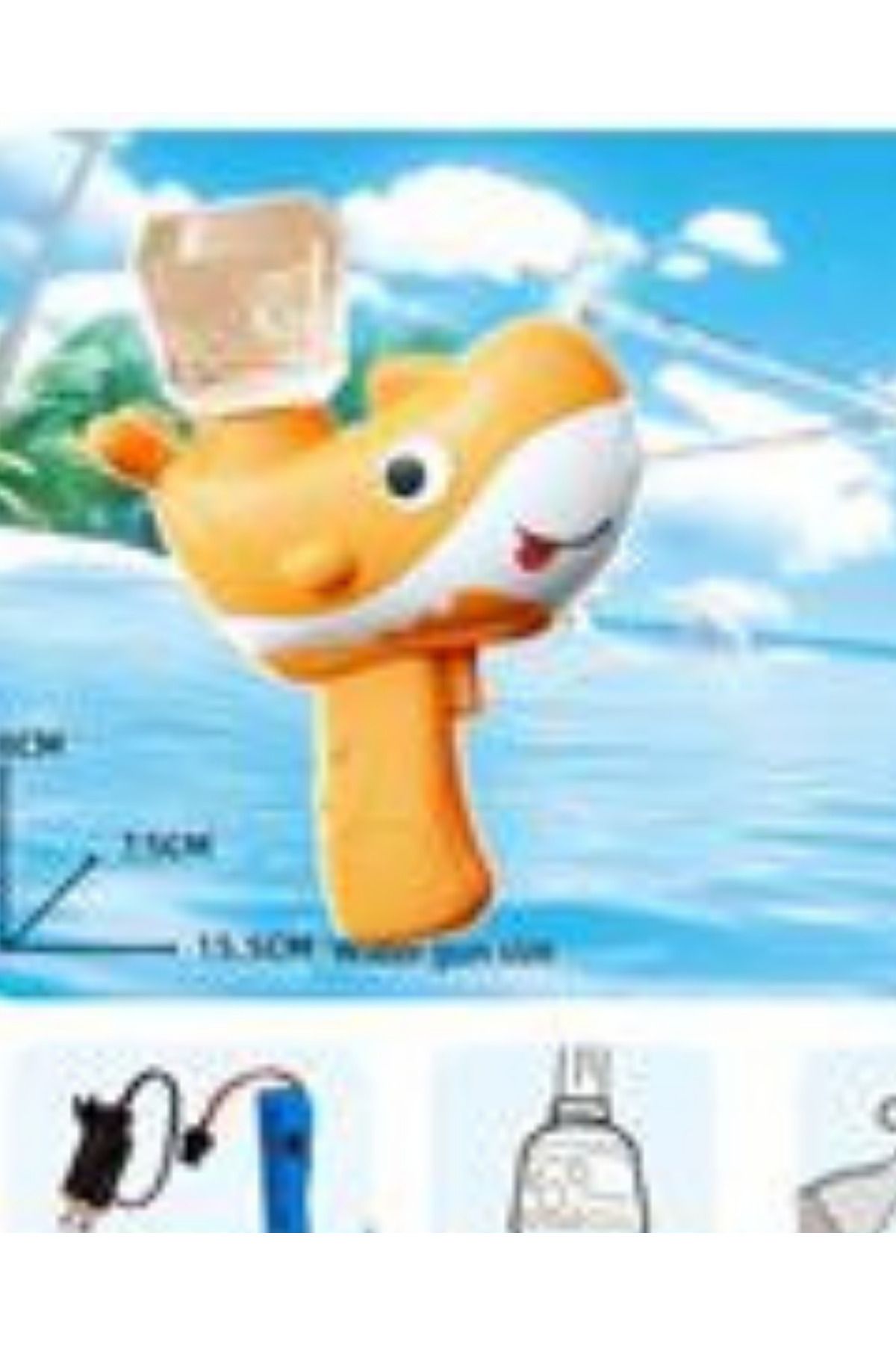Gepettoys Dolphin Backpack Water Gun 22*19 cm Adorable Dolphin Su Tabancası