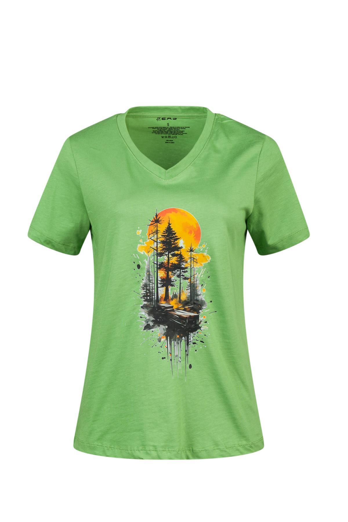 2AS Alone Baskılı V Yaka Kadın T-Shirt 413