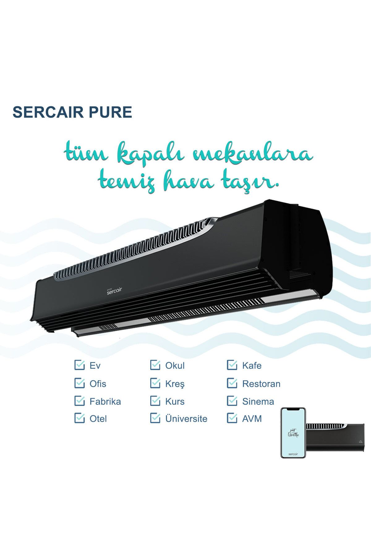 Sercair AKILLI HAVA TEMİZLEME CİHAZI SERCAİR PURE