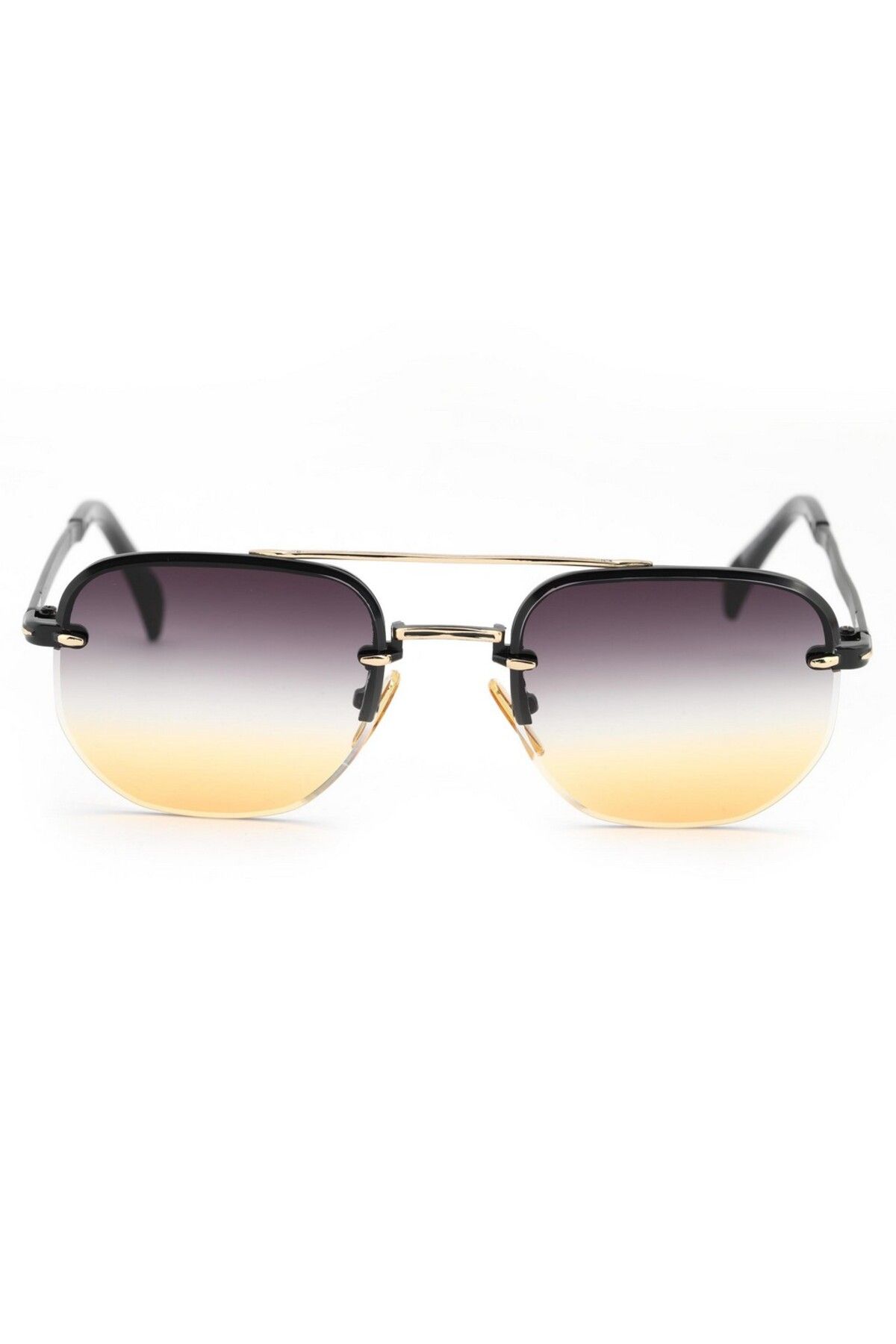 Markasepeti Vintage Tarz Dikdörtgen Unisex Güneş Gözlüğü (Siyah)