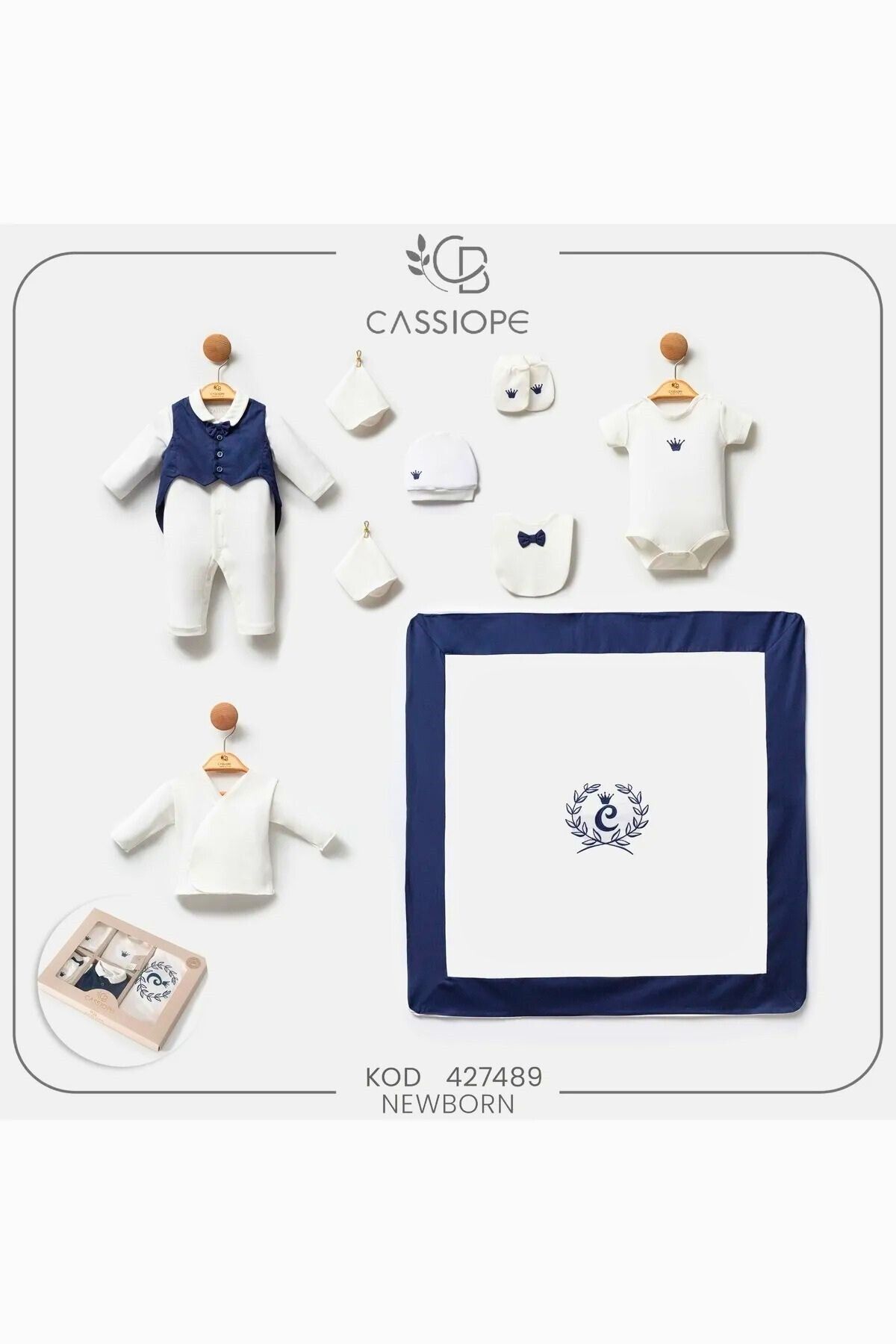 Cassiope My Baby Kumsal % 100 Coton Renkli Papyon Desenler İle 10'lu Hastane Çıkışı Özel Seri 427489