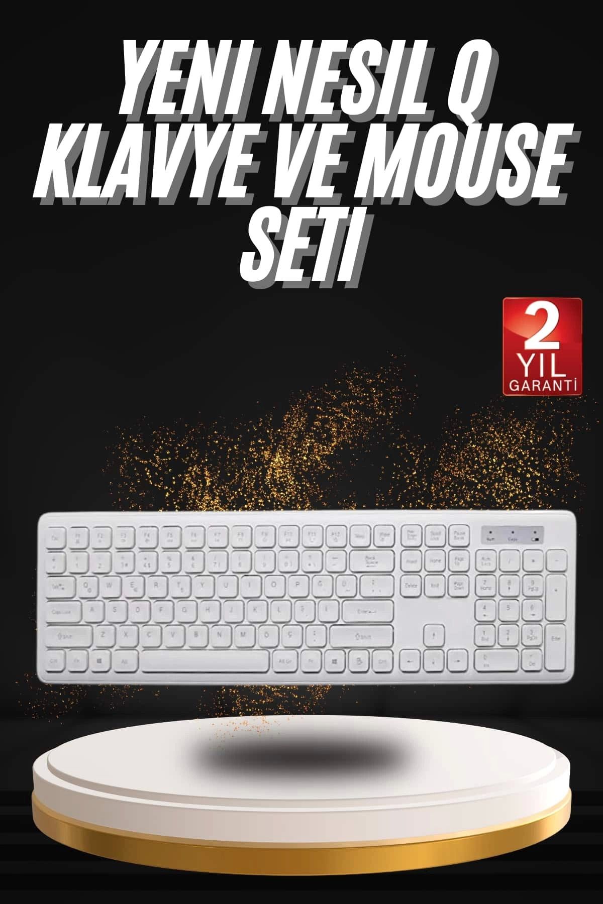 feifei Klavye Mouse Seti Sessiz Kablosuz Türkçe Tv Pc Uyumlu