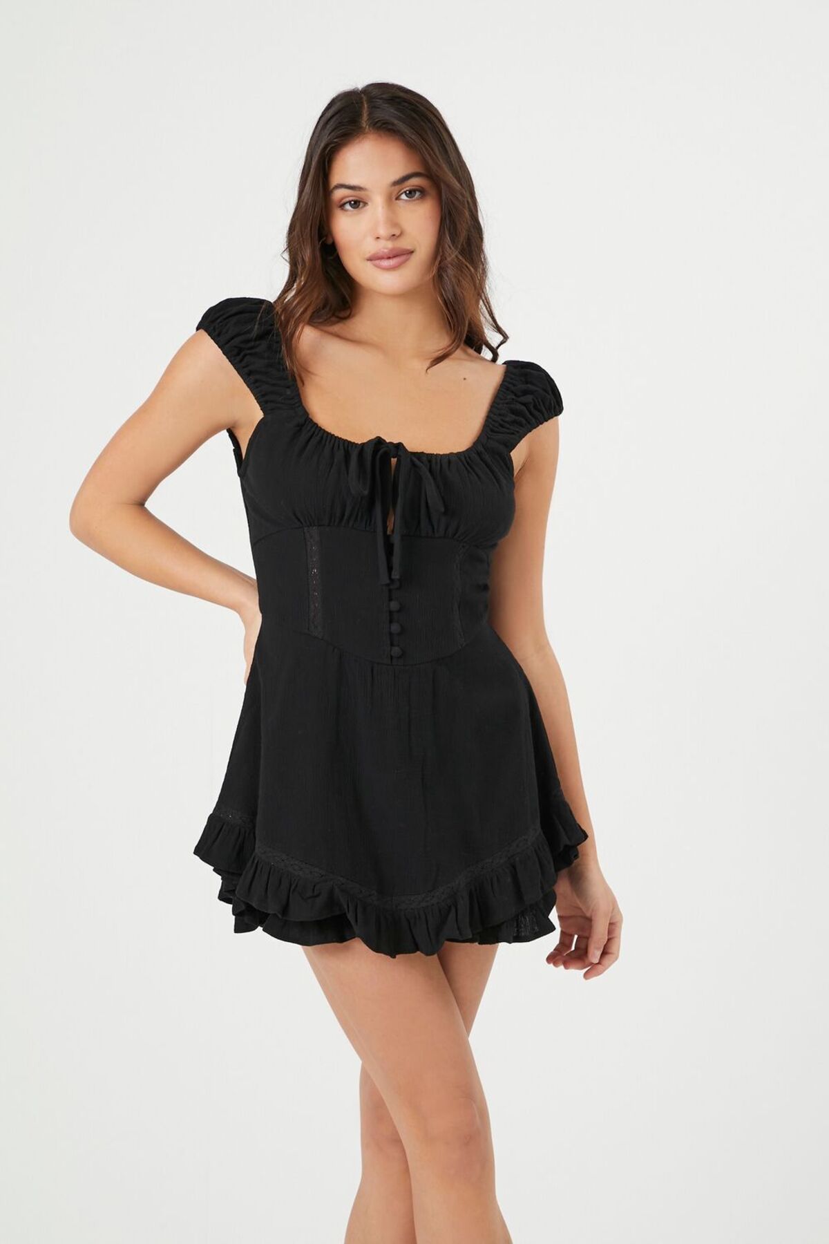 Forever 21 Fırfır Detaylı Mini Elbise