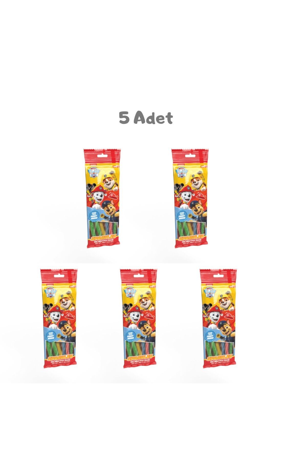KANDİZ Nickelodeon Paw Petrol Sparkles Candy Meyveli Yumuşak Şeker (80 Gr) 5 Adet