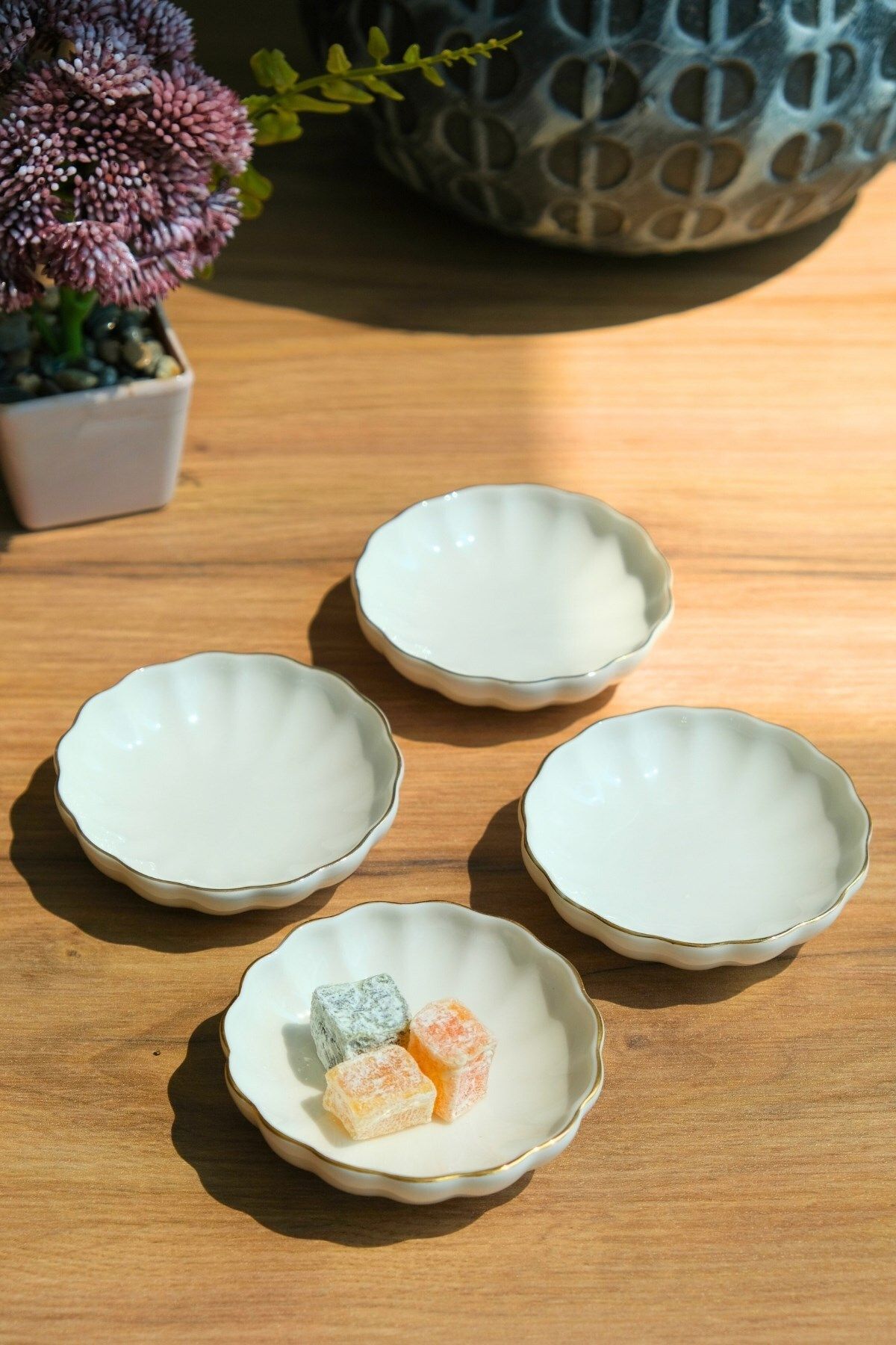 Kütahya Porselen Bone Luz Kase Altın File 4 Parça 8cm BNLZF08KSS220