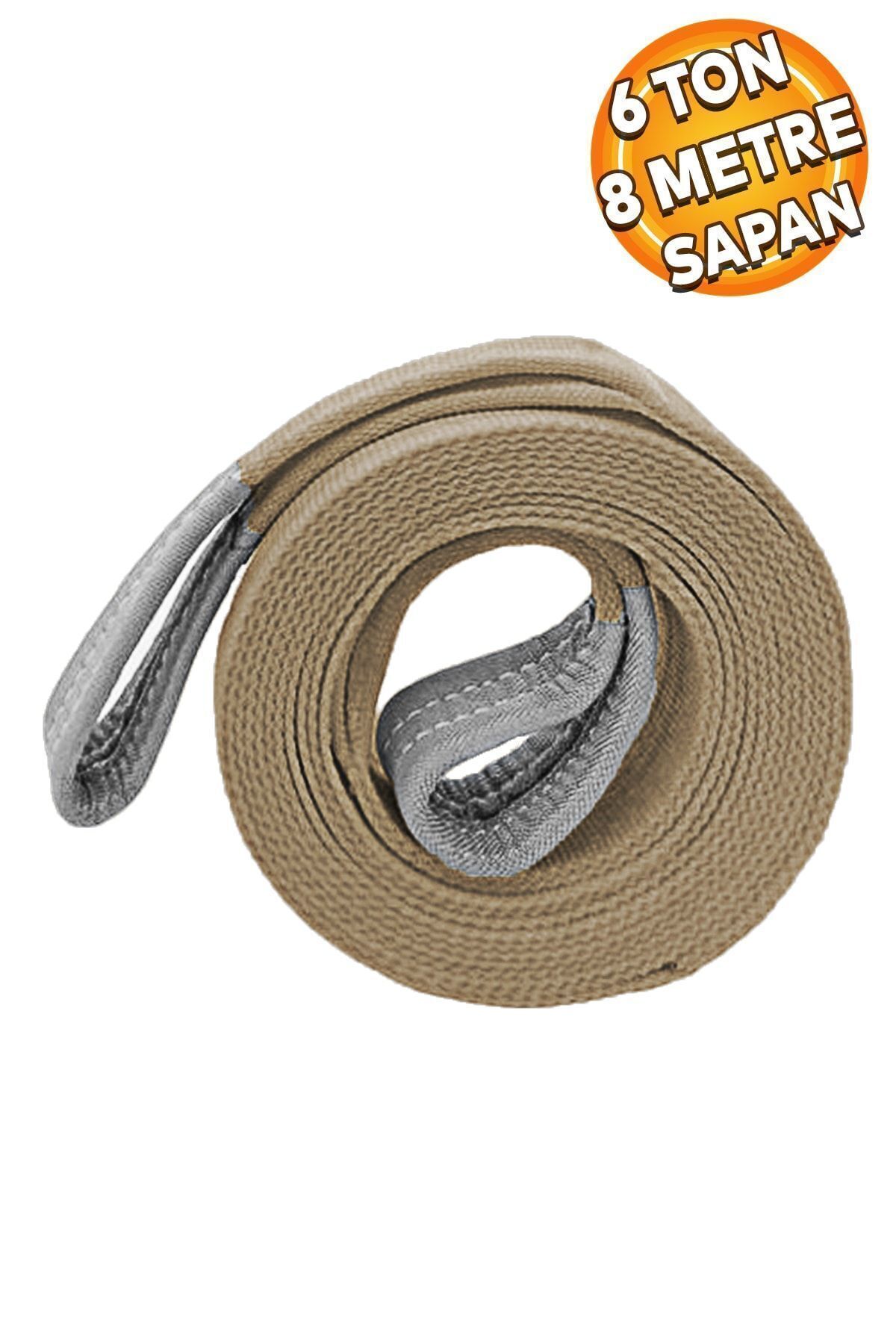 aydınticaret Sapan Polyester Spanzet 6 Ton 8 Metre Kahve Sağlam Yük Kaldırma Taşıma İndirme Halat