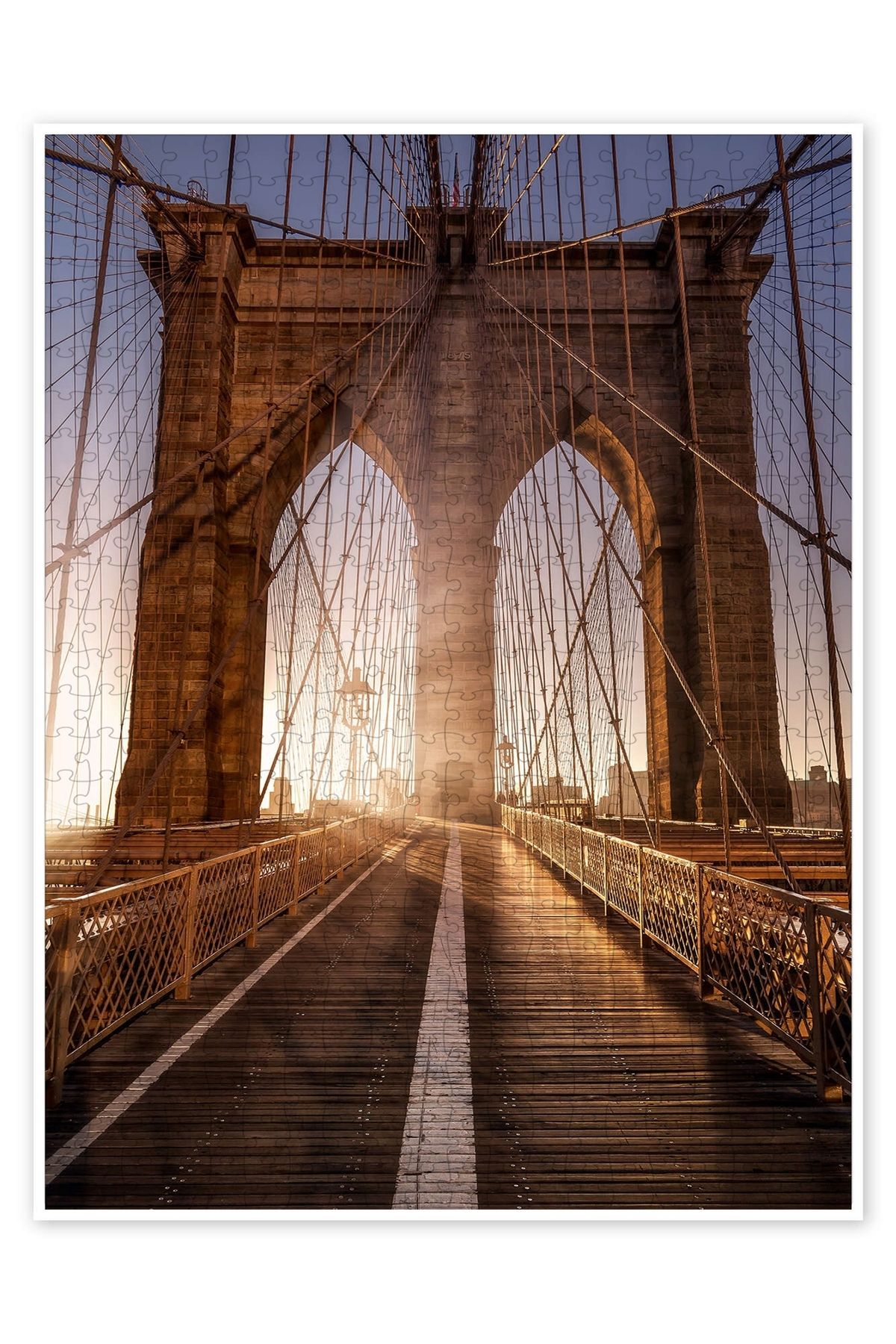 Jeronkarji Brooklyn Köprüsü NYC 500 Parça Puzzle Yapboz Şehir Manzara Temalı Hobilik