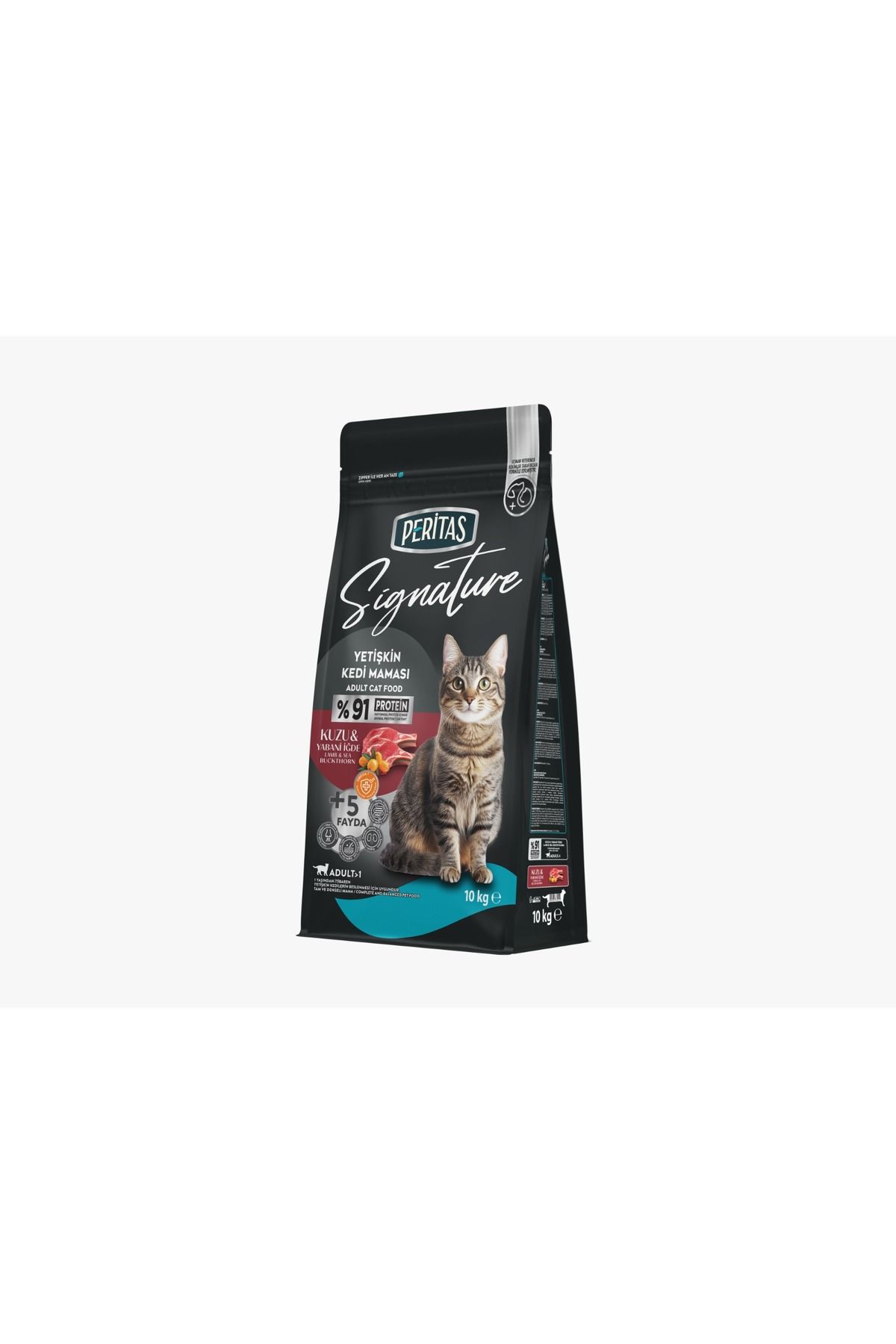 PERİTAS SİGNATURE KUZULU VE YABANİ İĞDELİ YETİŞKİN KEDİ MAMASI 10 KG