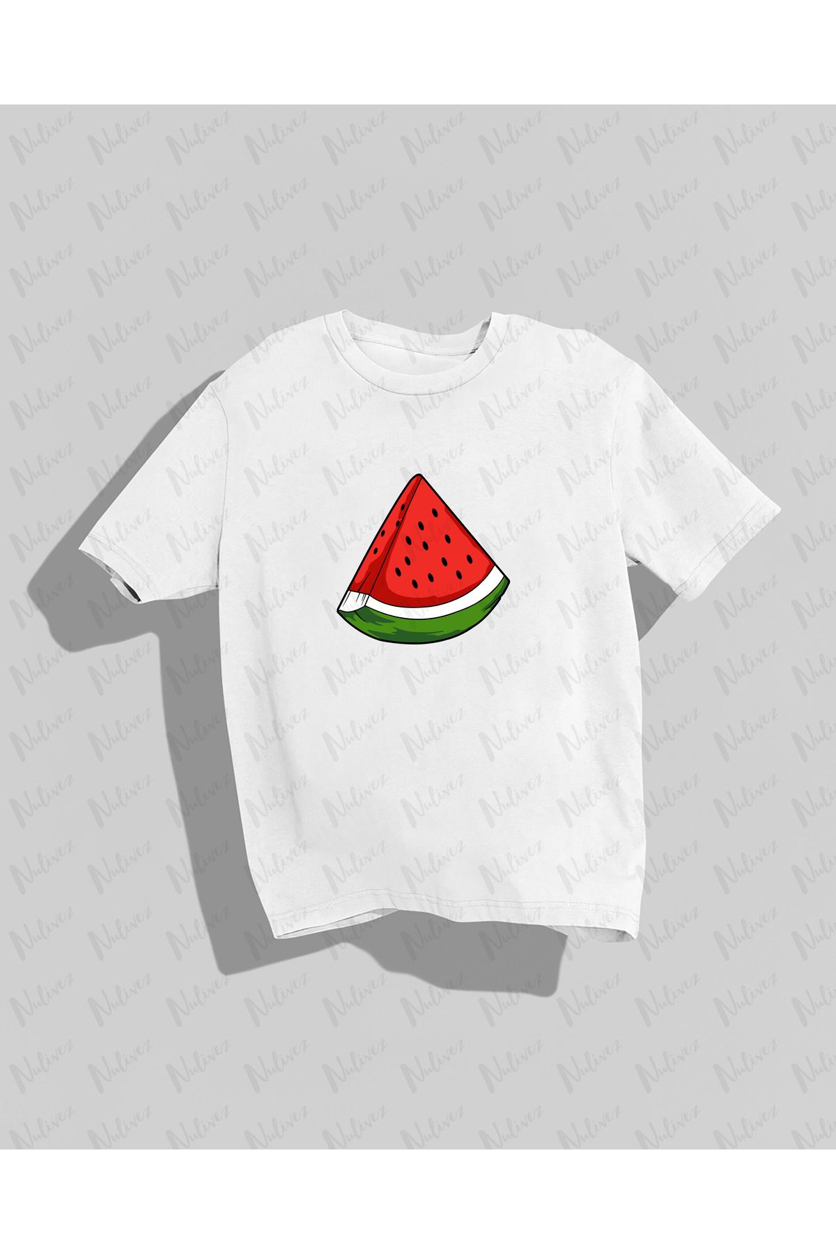 Nulivez Filistin Sembolu Karpuz Baskılı Yüksek Kalite Kompakt Unisex Oversize T-Shirt