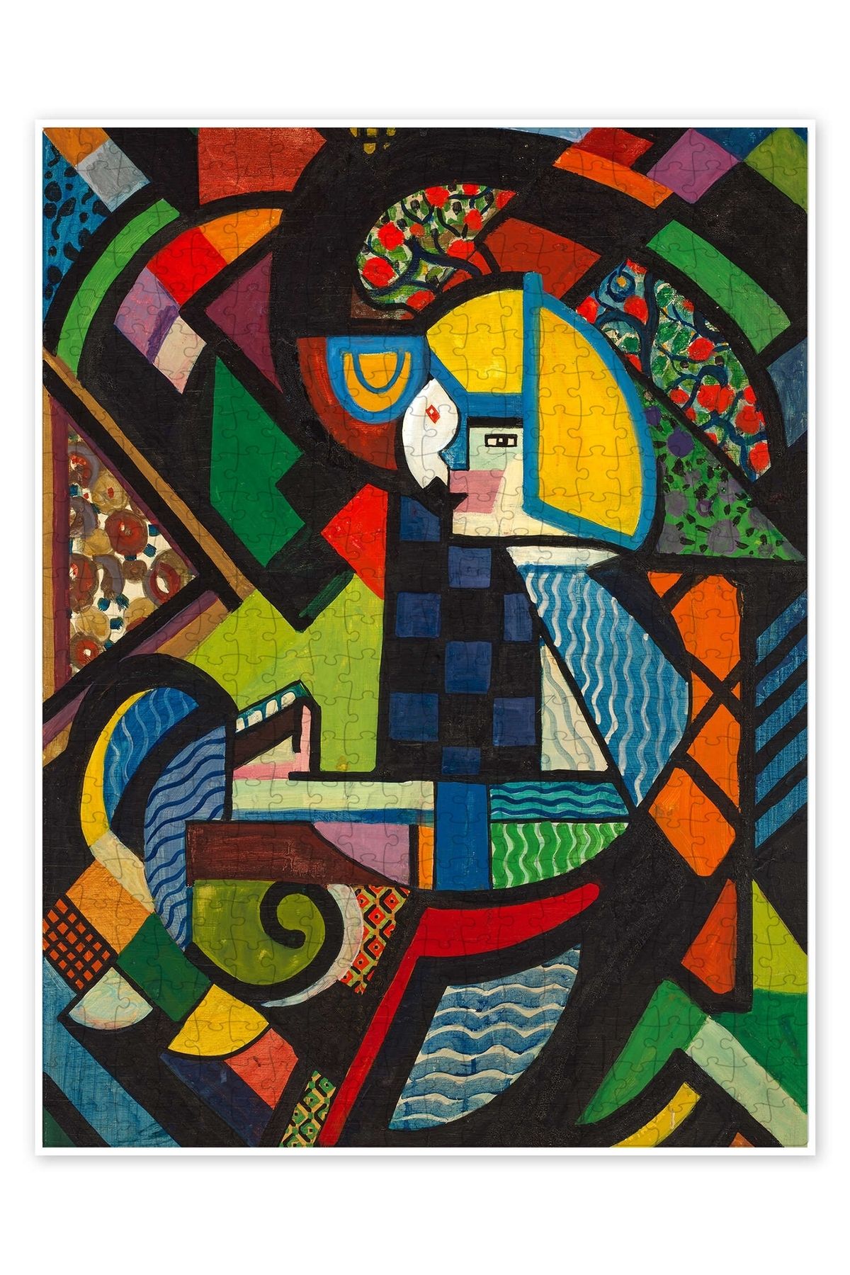 Jeronkarji Sallanan sandalyede kız 500 Parça Puzzle Yapboz Bohem Soyut Sanat Temalı