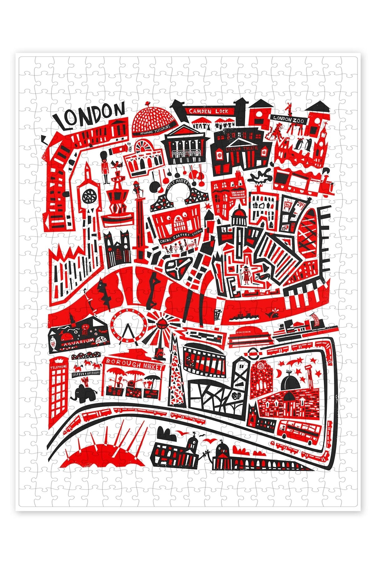 Jeronkarji Londra Harita 500 Parça Puzzle Yapboz Şehir Manzara Temalı Hobilik