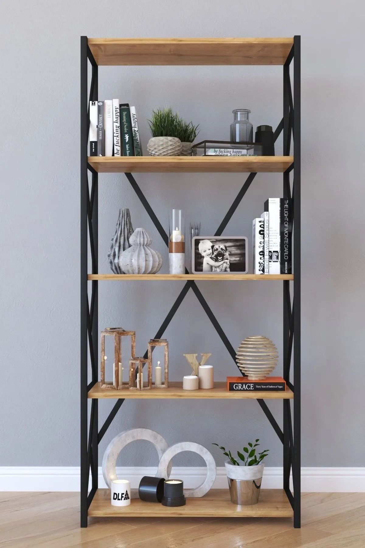 Remaks New Modern 150 Lik Kitaplık Raf Çok Amaçlı Kiler Mutfak Banyo Rafı Meşe