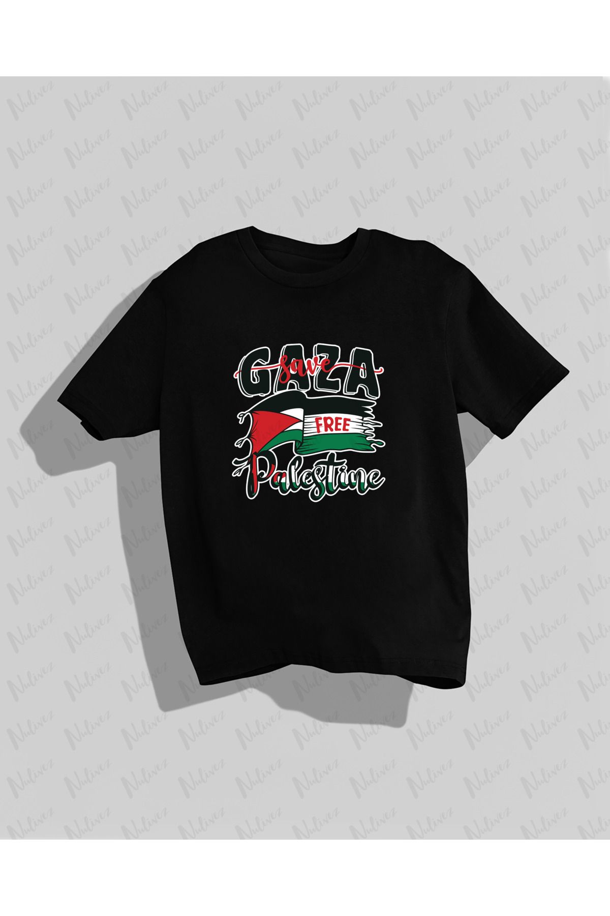 Nulivez Filistin Tasarımı Baskılı Yüksek Kalite Kompakt Unisex Oversize T-Shirt