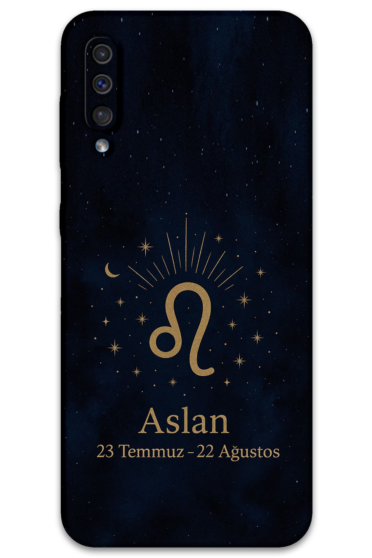 Gramaphone Galaxy A70 Uyumlu Aslan Burcu Desenli Telefon Kılıfı + Ekran Koruyucu - 5772