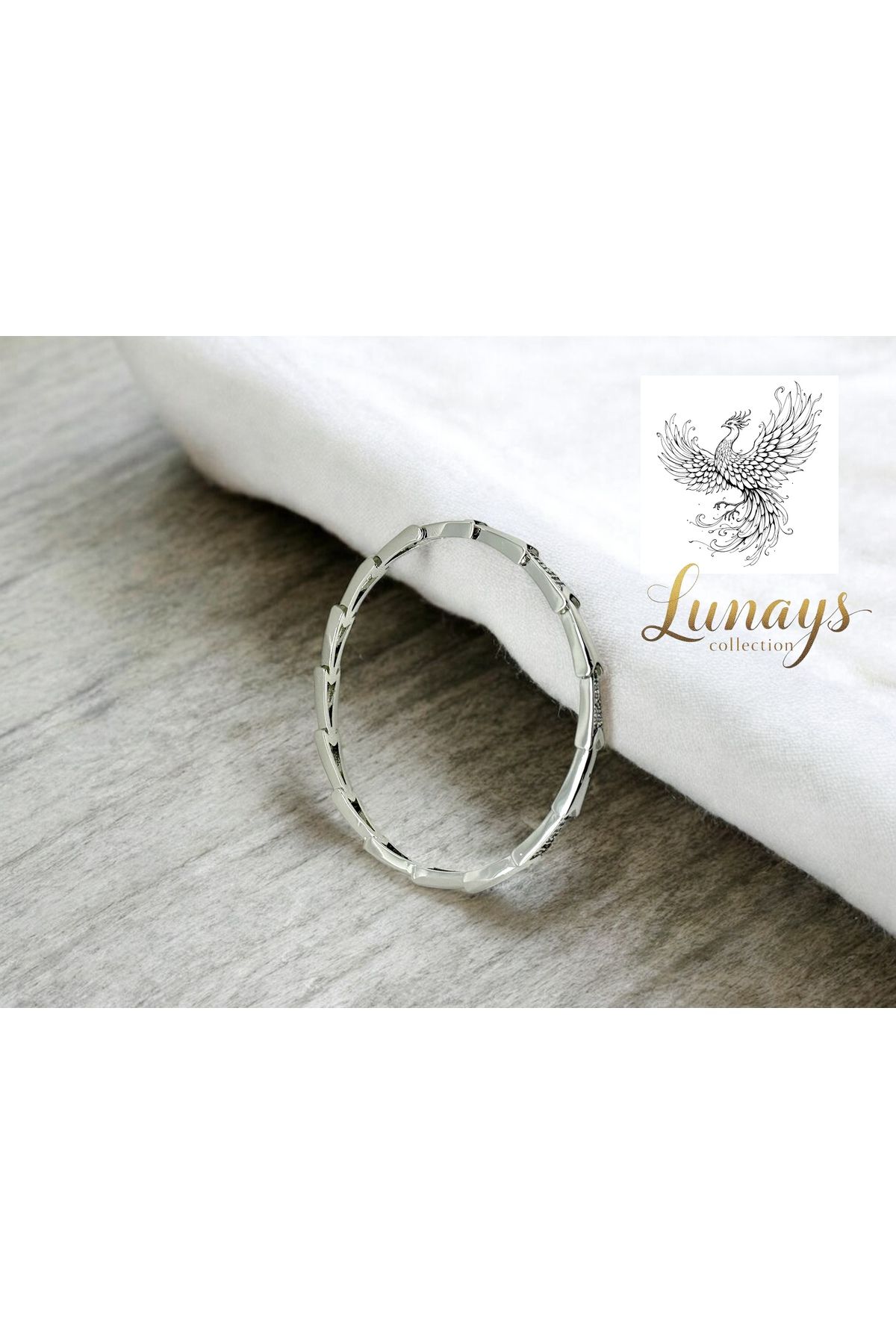 Lunays Xopıng Dorika Model Zirkon Taşlı Kadın Kelepçe Bileklik Gümüş Renk
