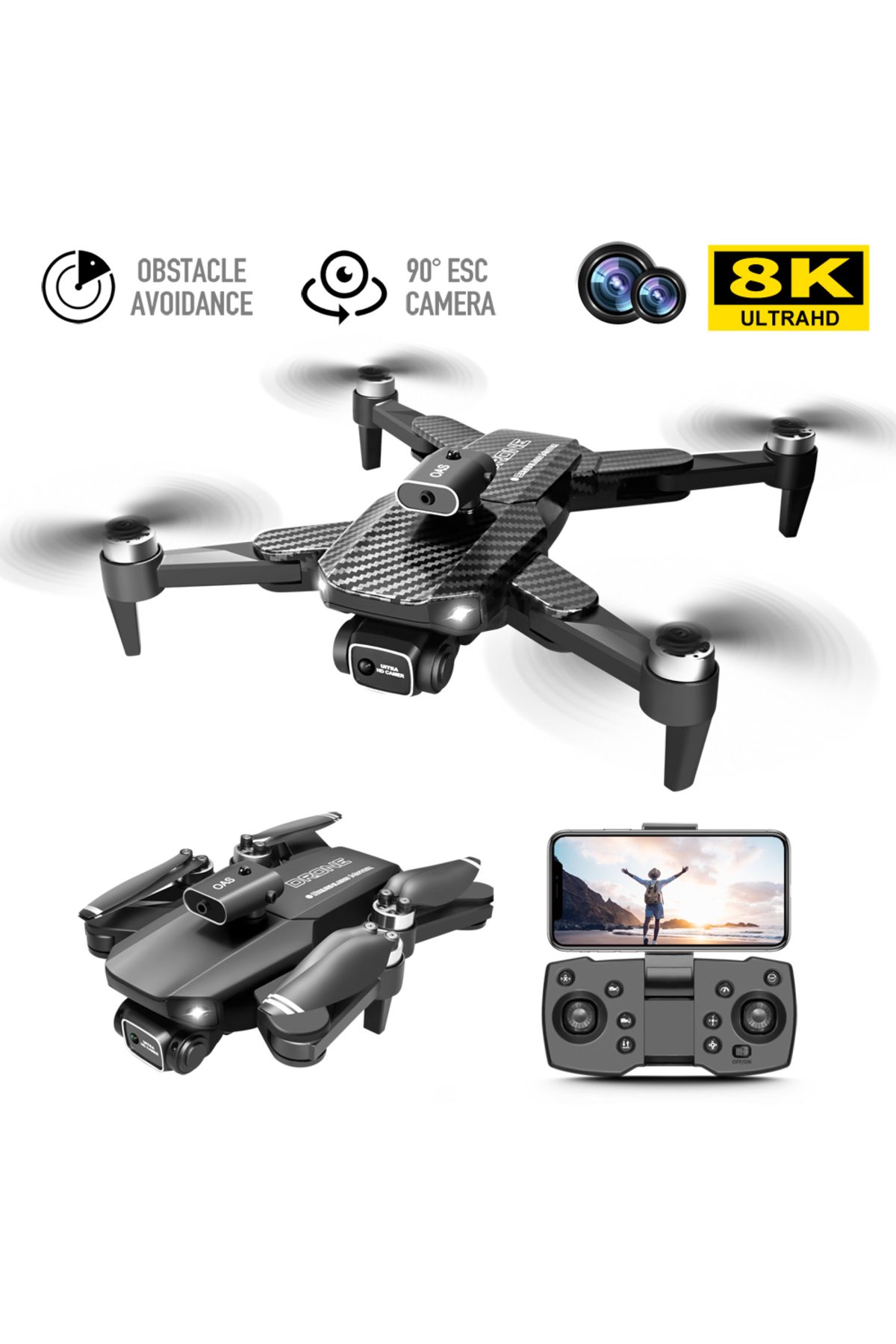 İMEXTECH S9 Optik Akış,Engel Tanıma,Otomatik Kaçınma Yüksek Çözünürlüklü Akıllı Drone
