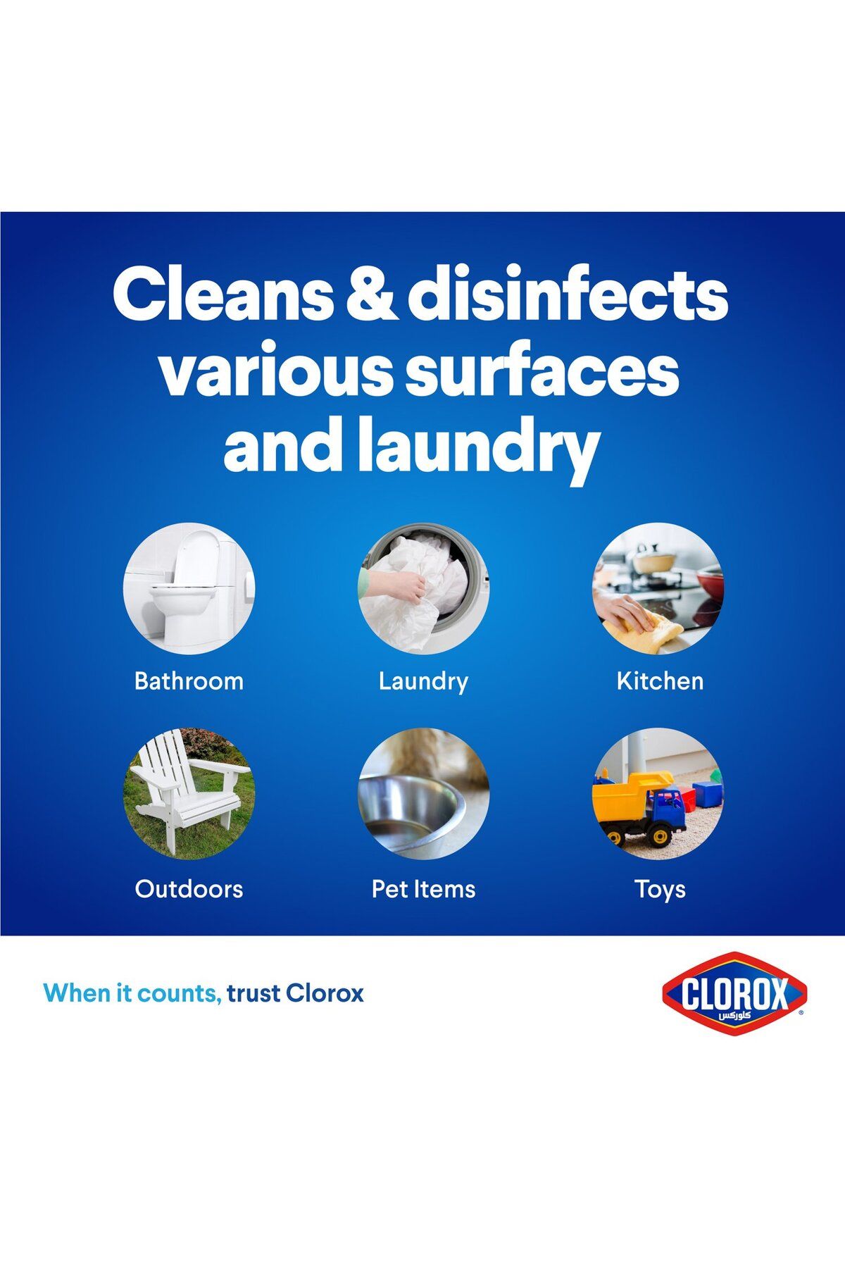 Clorox-Platinum Bleach Crisp Lemon 3.78 Litres Powerful Disinfectant & Stain Remover With Fresh Scent 6