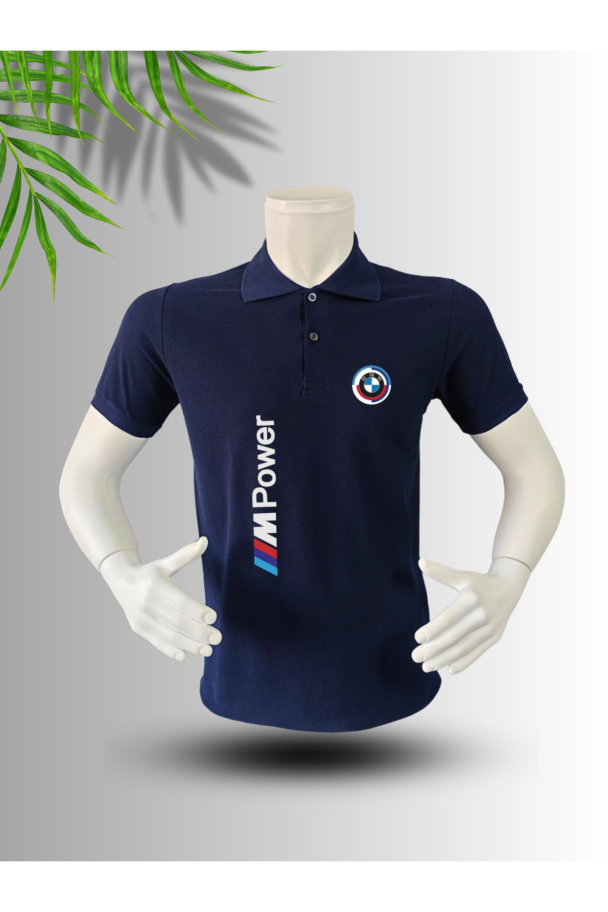 FROOY Bmw M Power Baskılı Polo Yaka Pamuklu T-Shirt