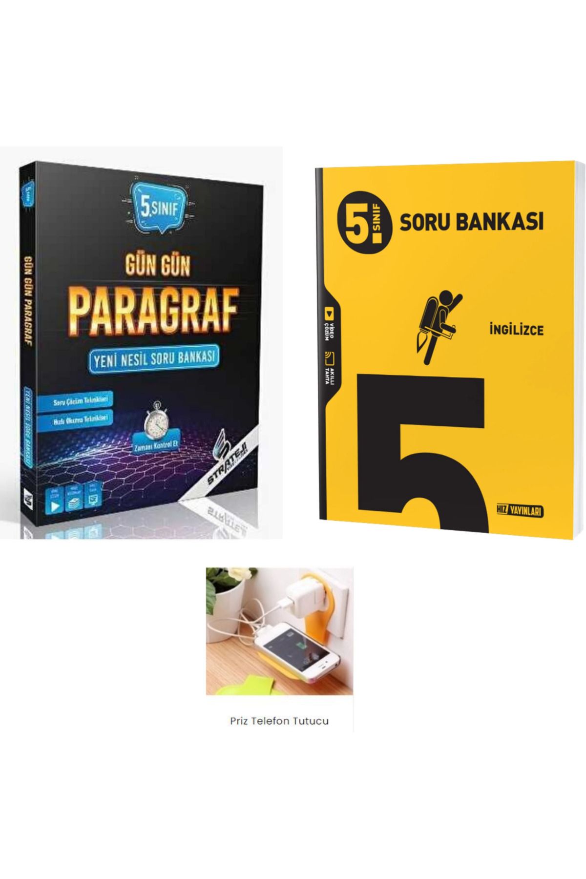 Strateji Yayınları STRATEJİ 5.SINIF GÜN GÜN PARAGRAF + HIZ 5.SINIF İNGİLİZCE SORU BANKASI SET PRİZ TUTUCULU