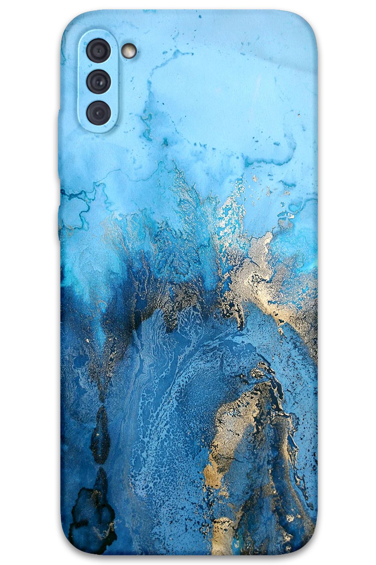 Gramaphone Galaxy A11 Uyumlu Mermer Desenli Telefon Kılıfı + Ekran Koruyucu - 5812