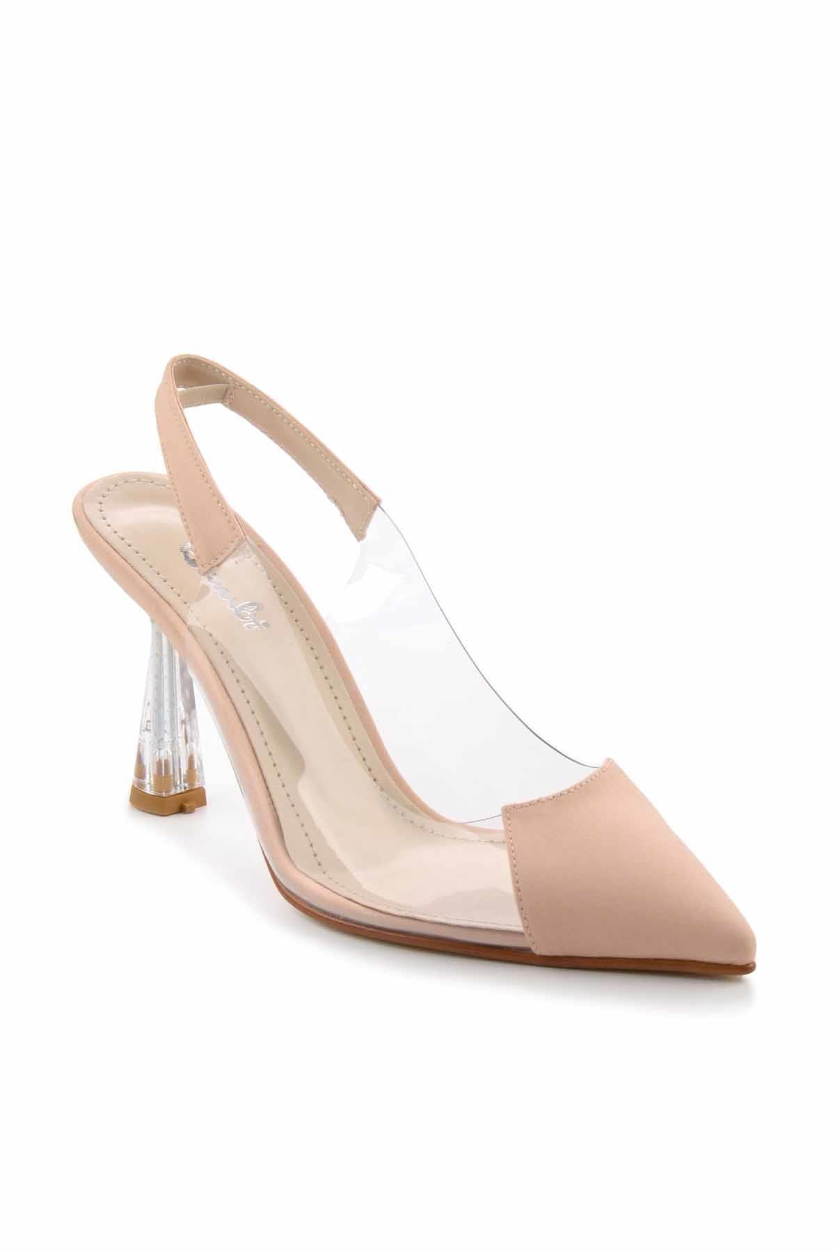 Bambi-Klassische Damenschuhe mit Absatz aus mattem Nude-Satin K 01992001038 3