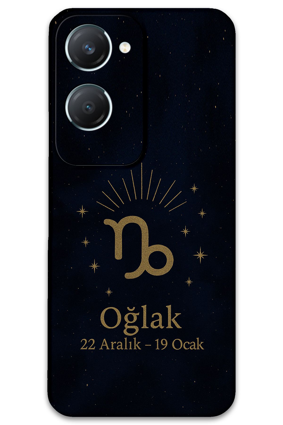 Gramaphone Vivo Y18 Uyumlu Oğlak Burcu Desenli Telefon Kılıfı + Ekran Koruyucu - 5777