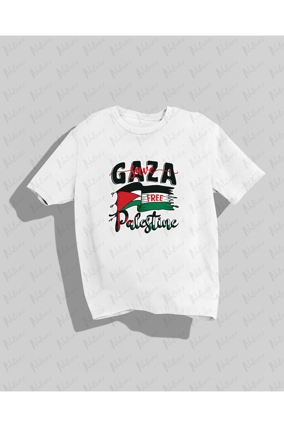 Nulivez Filistin Tasarımı Baskılı Yüksek Kalite Kompakt Unisex Oversize T-Shirt