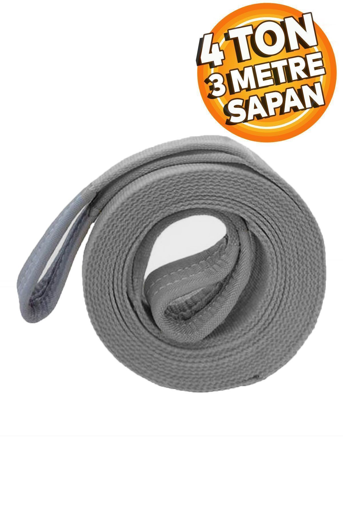 aydınticaret Sapan Polyester Spanzet 4 Ton 3 Metre Gri Sağlam Yük Kaldırma Taşıma İndirme Halat