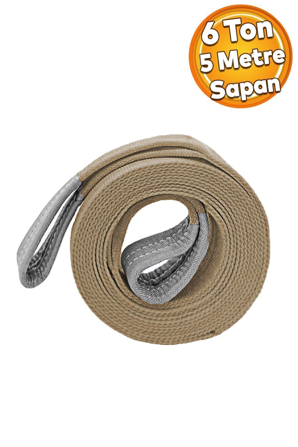 aydınticaret Sapan Polyester Spanzet 6 Ton 5 Metre Bronz Kahve Sağlam Yük Kaldırma Taşıma İndirme Halat
