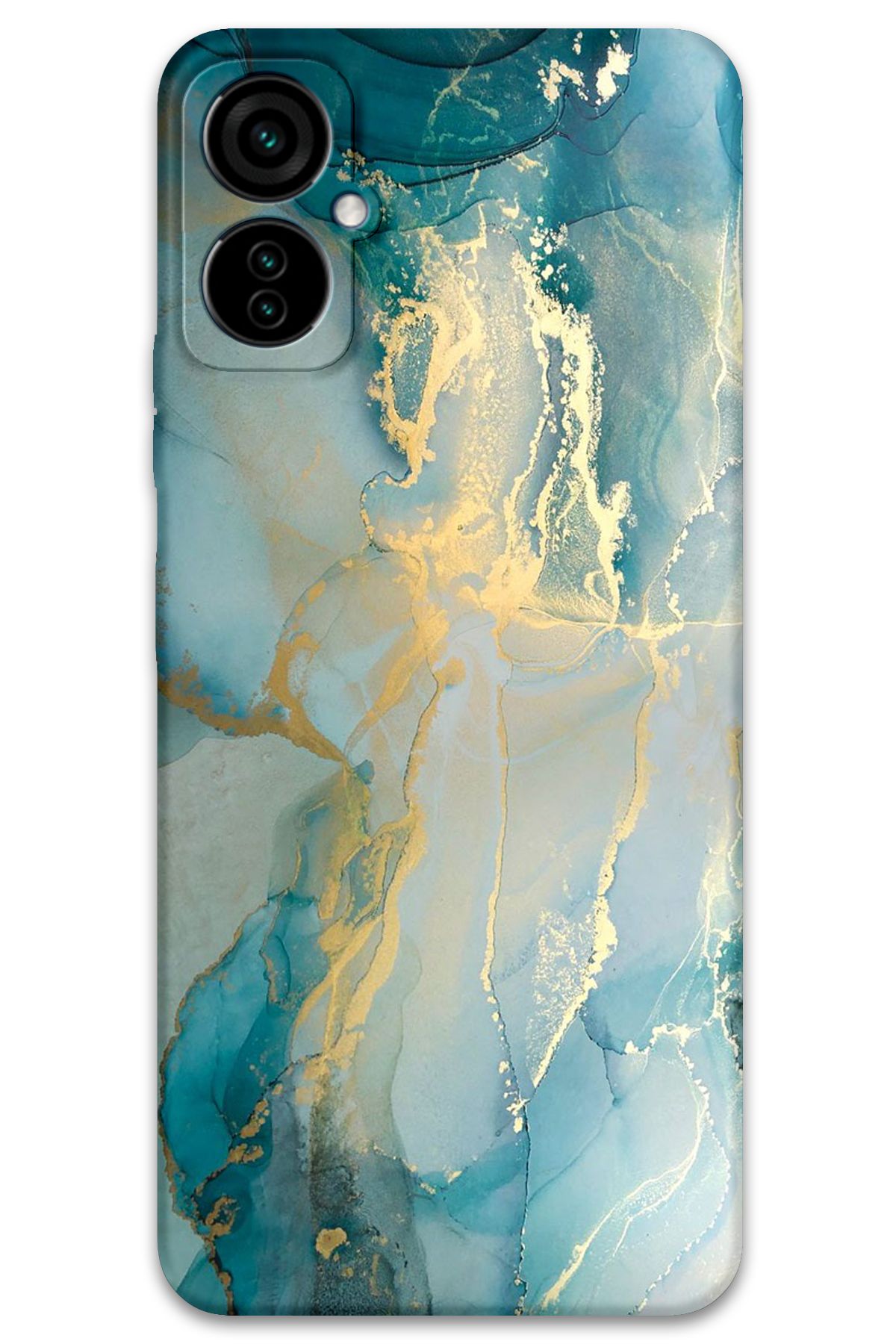 Gramaphone Tecno Camon 19 Neo Uyumlu Mermer Desenli Telefon Kılıfı + Ekran Koruyucu - 5814