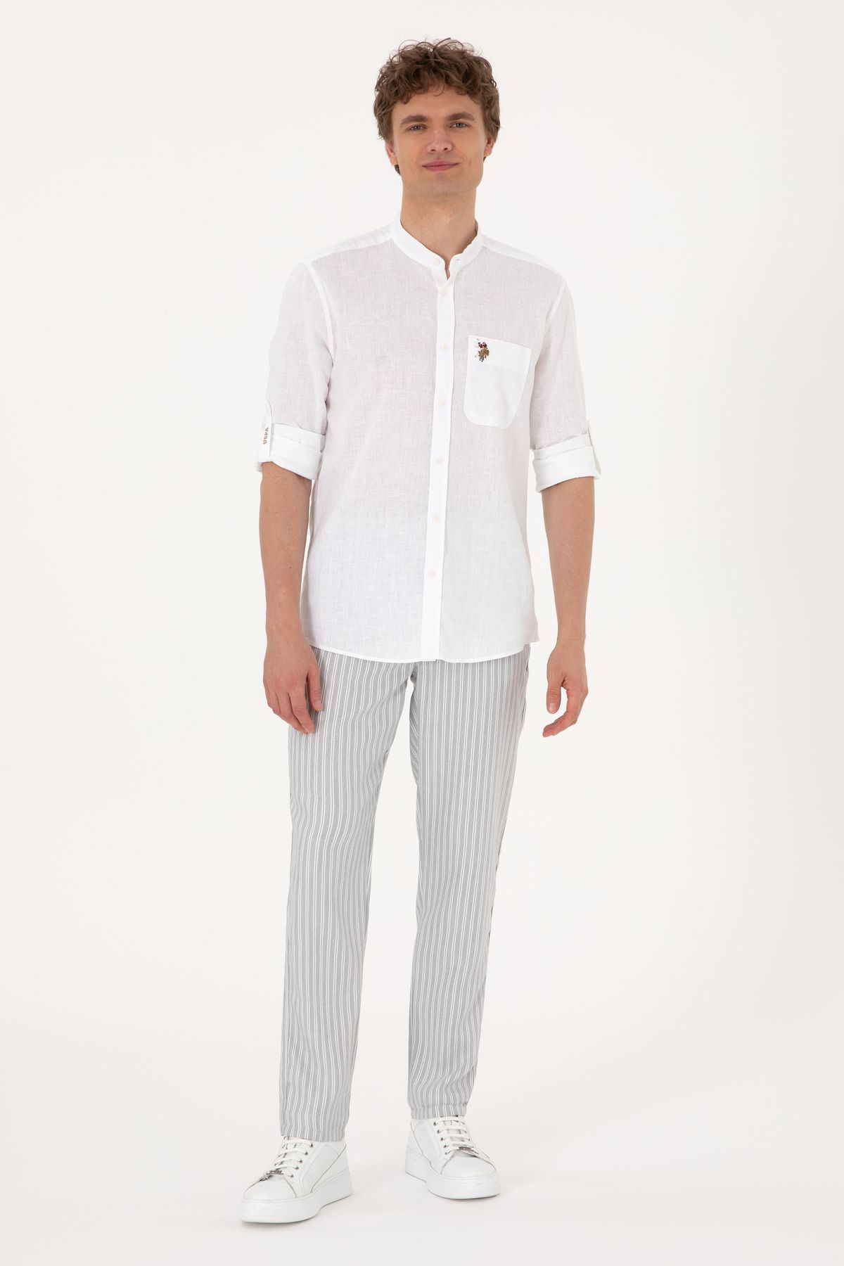 U.S. Polo Assn. Erkek Açık Gri Kanvas Pantolon 50300012-VR001