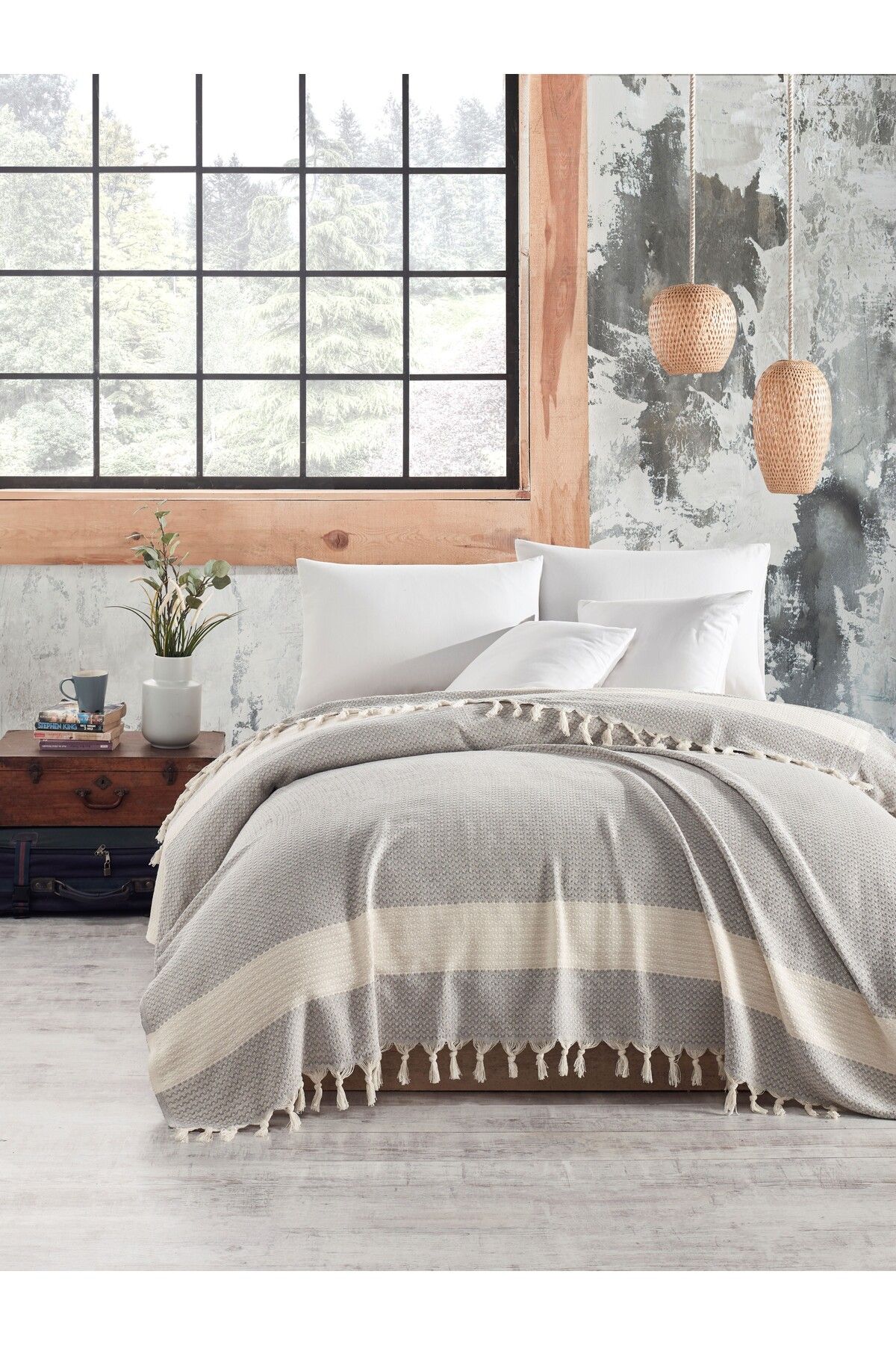 Rebeka Home Collection Luna Açık Gri 170x210 Tek Kişilik Pike