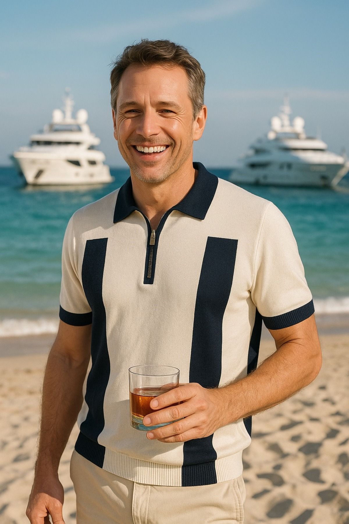 LC Waikiki Polo Yaka Fermuarlı Kısa Kollu Erkek Yazlık Triko Premium Kalite Desenli Tişört / T-shirt