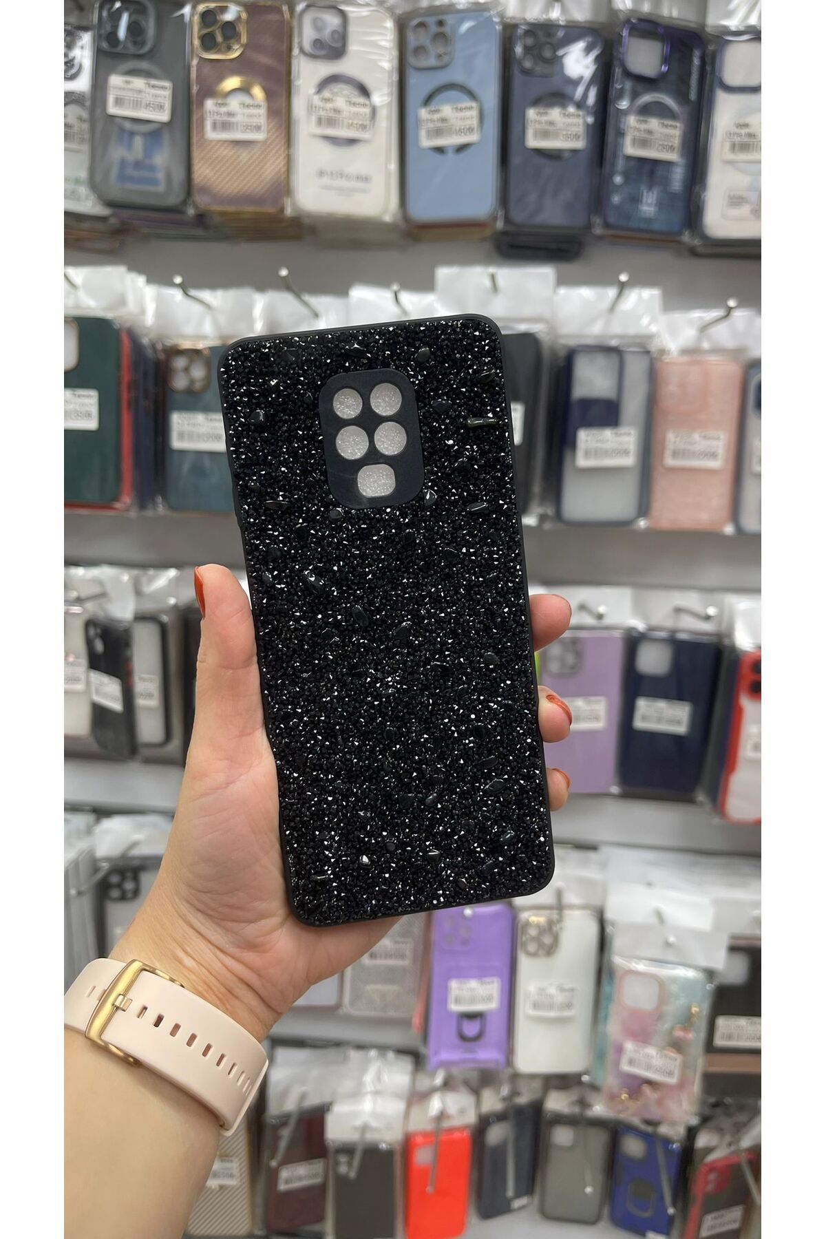 TECNOTREND Xiaomi Redmi Note 9 Pro/ Note 9s Kılıf Parlak Taşlı Tasarım Pırlanta Kapak