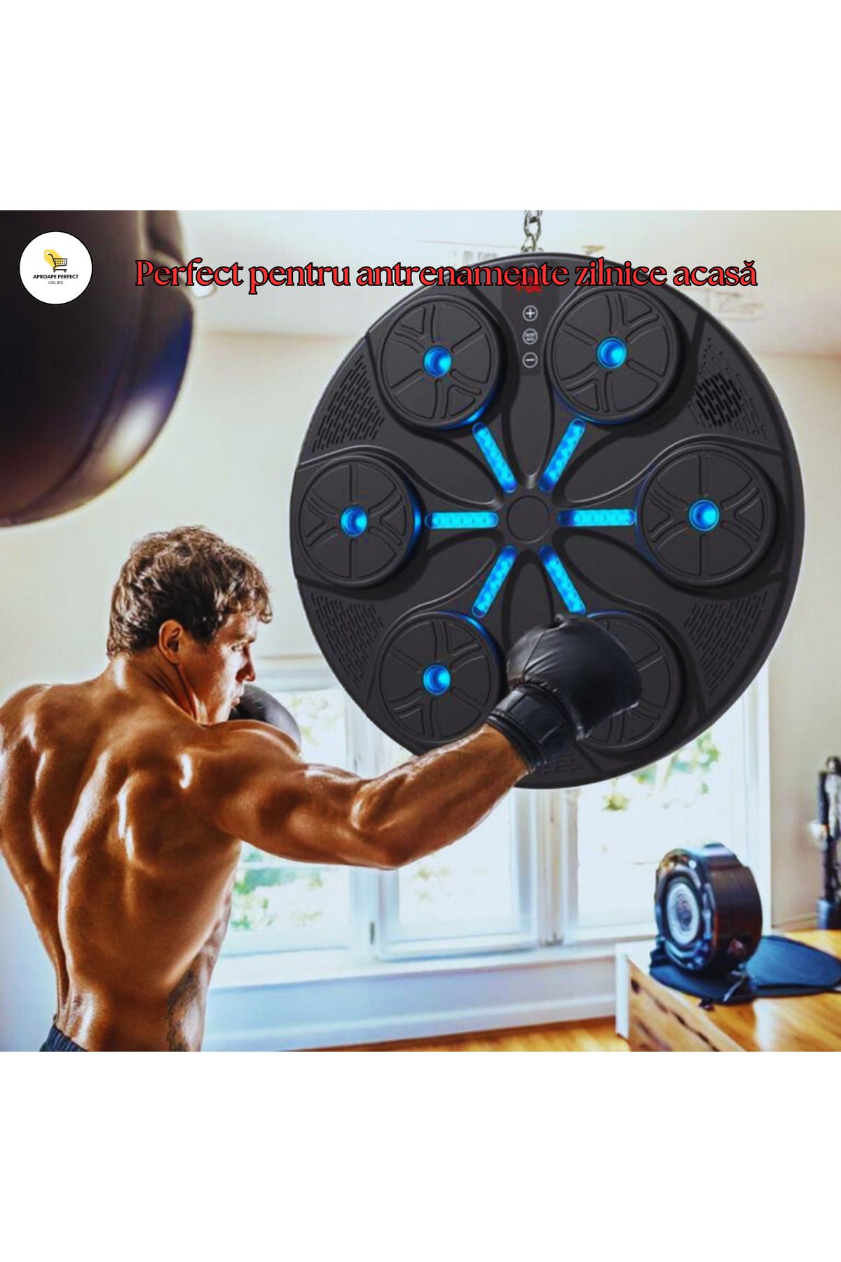 Generic-APF® Interactive Boxing Machine with LED Lights, Music and Adjustable Workout Modes - Orange 7